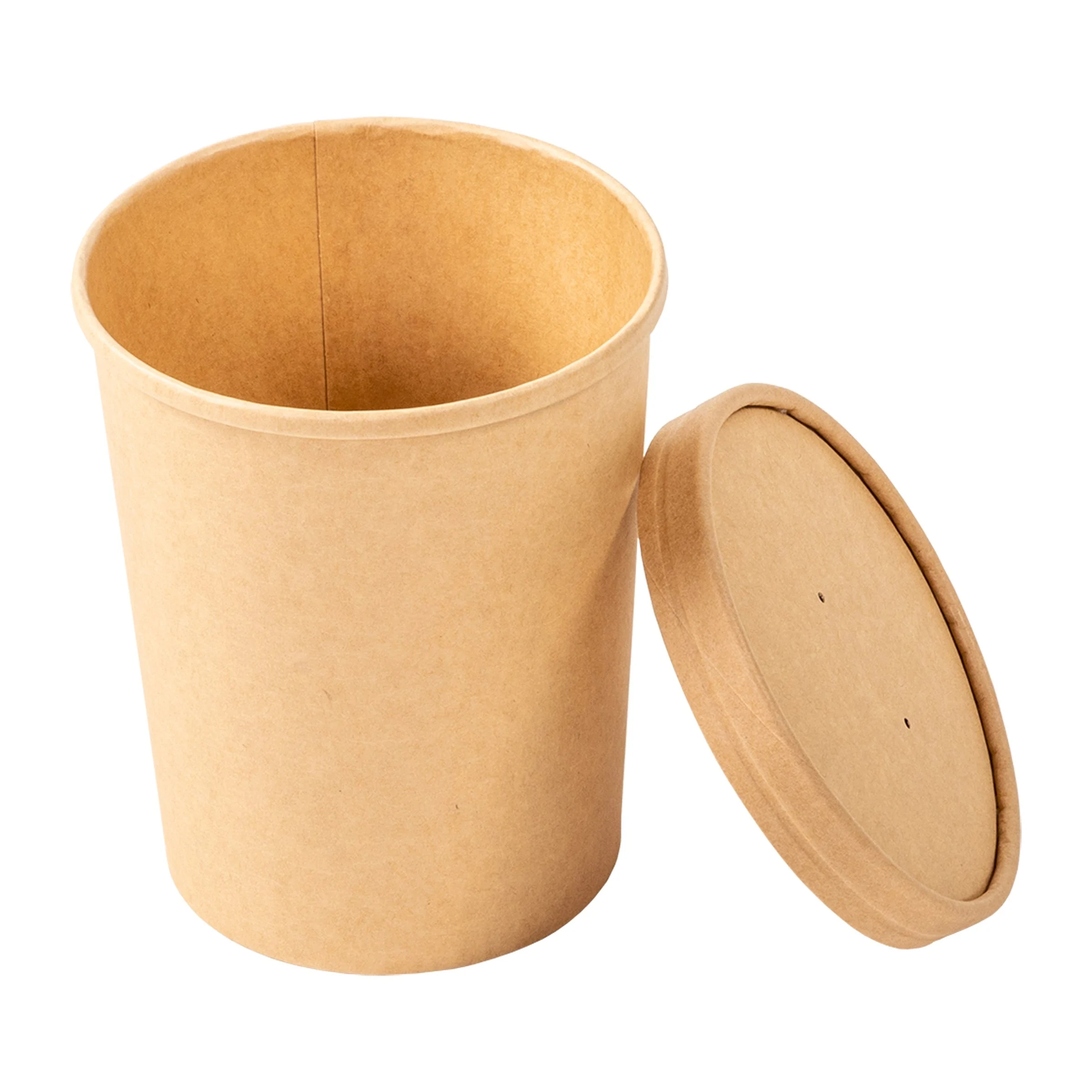 Containers, Food, 32 Ounce, Paper, Kraft, with lid,250 - 1 EACH