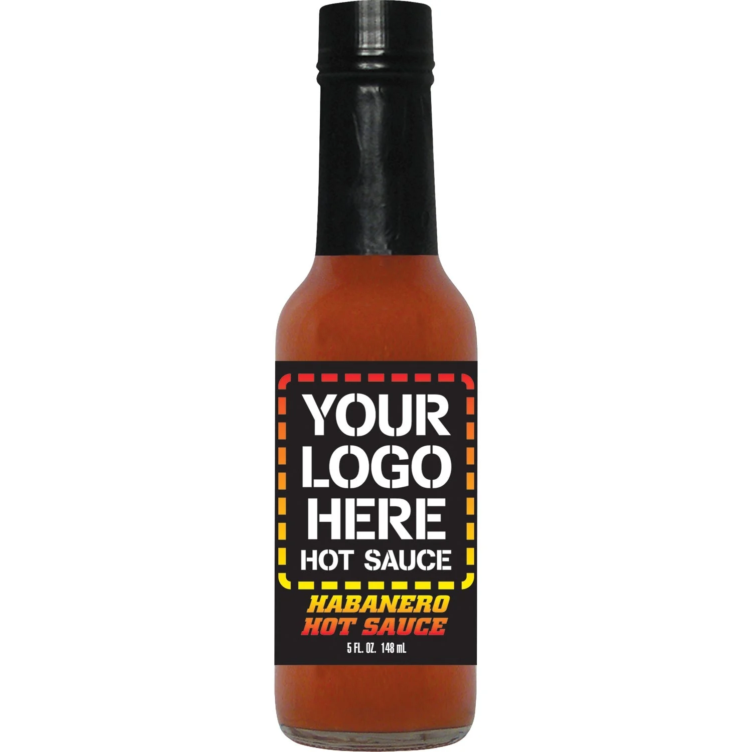 Sauce, Hot, Habanero, Custom Label,24 - 5 FLUID