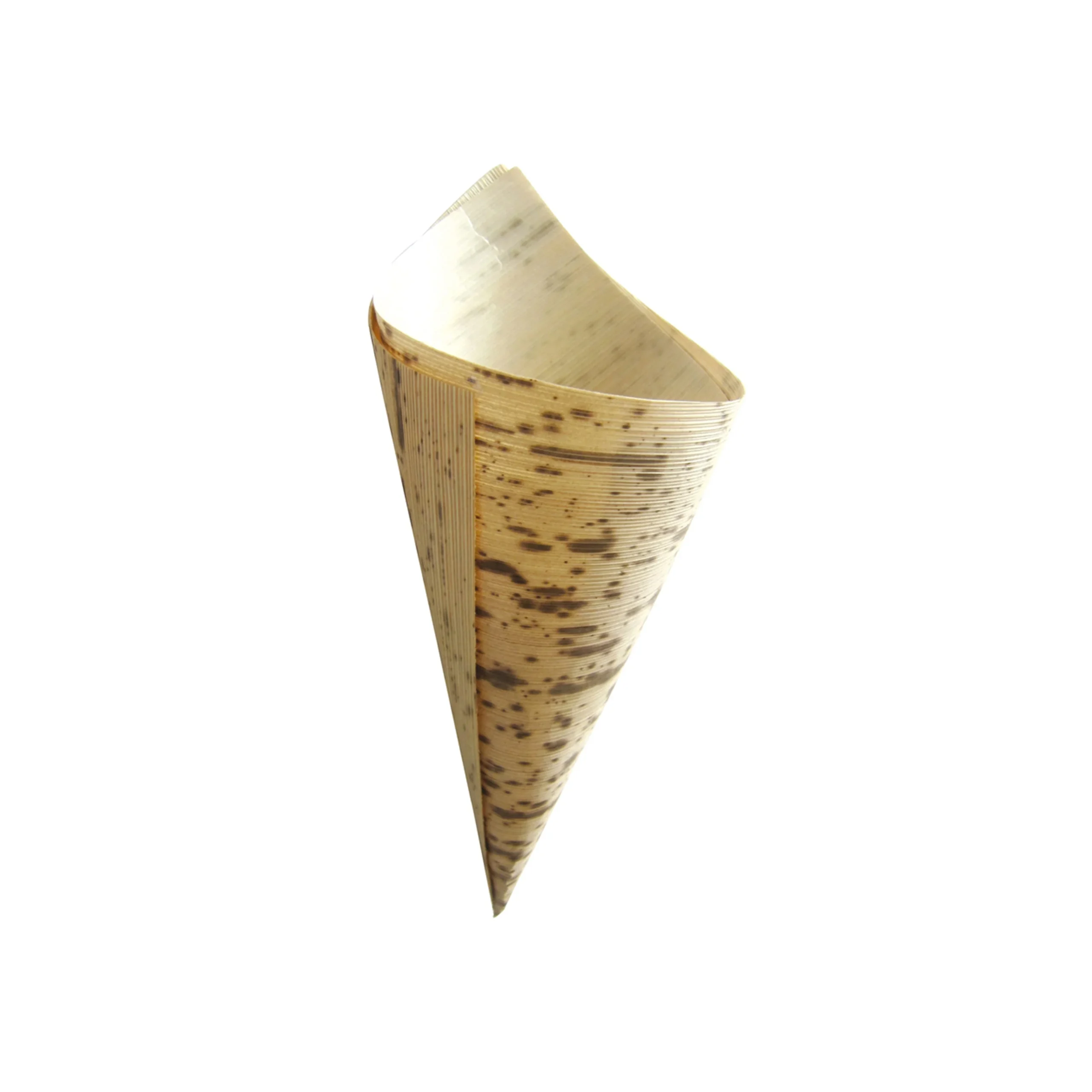 Cones, Double Layer Hot Food, Bamboo Leaf, Natural, Grease Resistant, Biodegradeable, 1.5 Ounce,10 - 100 COUNT
