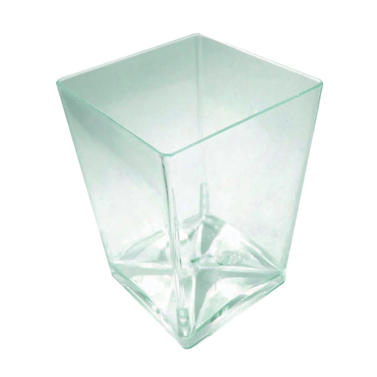 Cups, Fani, 4.2 Ounce, Plastic, Clear Green, Square, 4.2 Ounce,36 - 12 COUNT