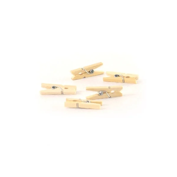 Clip Accessory, Mini, 1 Inch, Wooden, Natural, for Cones & Boats,20 - 100 COUNT