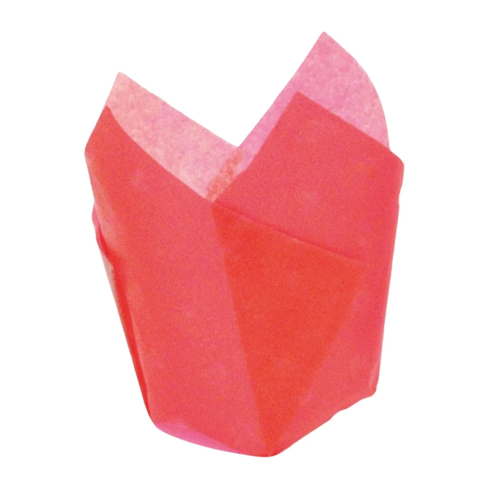 Cups, Baking, 4 Ounce, Paper Tulip, Red, 4 Ounce,10 - 100 COUNT