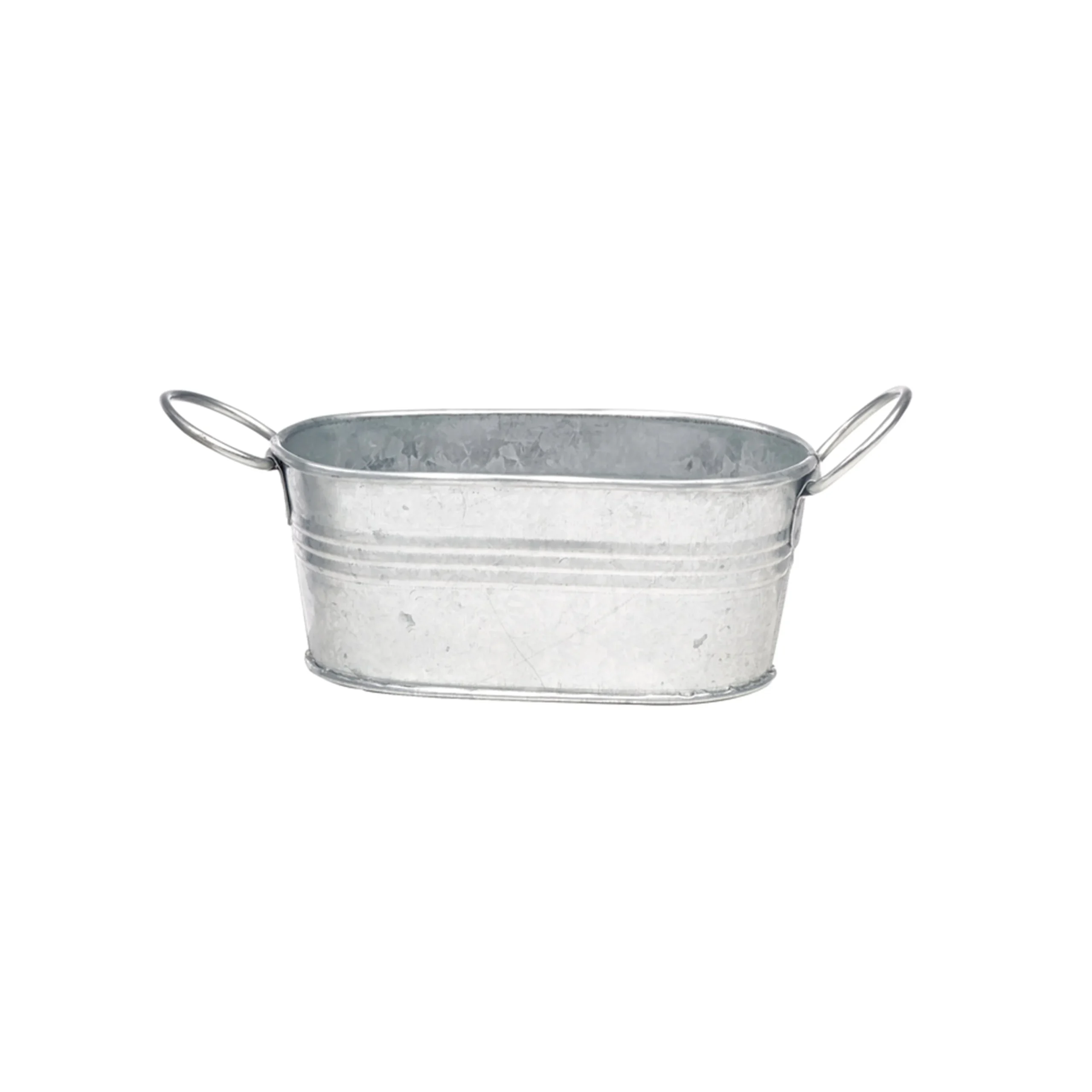 Tubs, Mini, 7.5 Ounce, Oval, Silver, Metal, with Handles,36 - 1 EACH