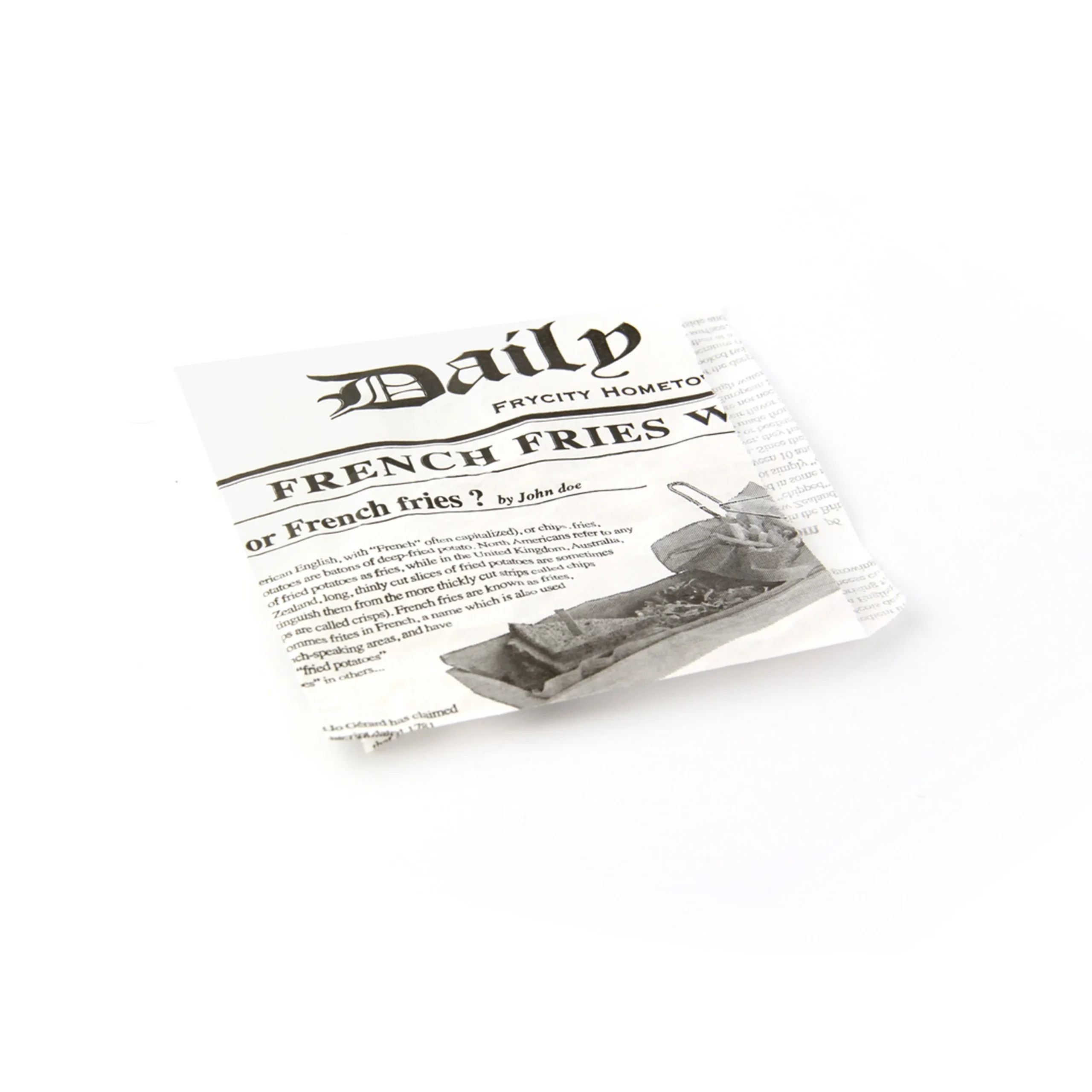 Bags, 5.1 x 6.3 Inch, Paper, White, Newspaper Design, Open on 2 Sides,8 - 1000 COUNT