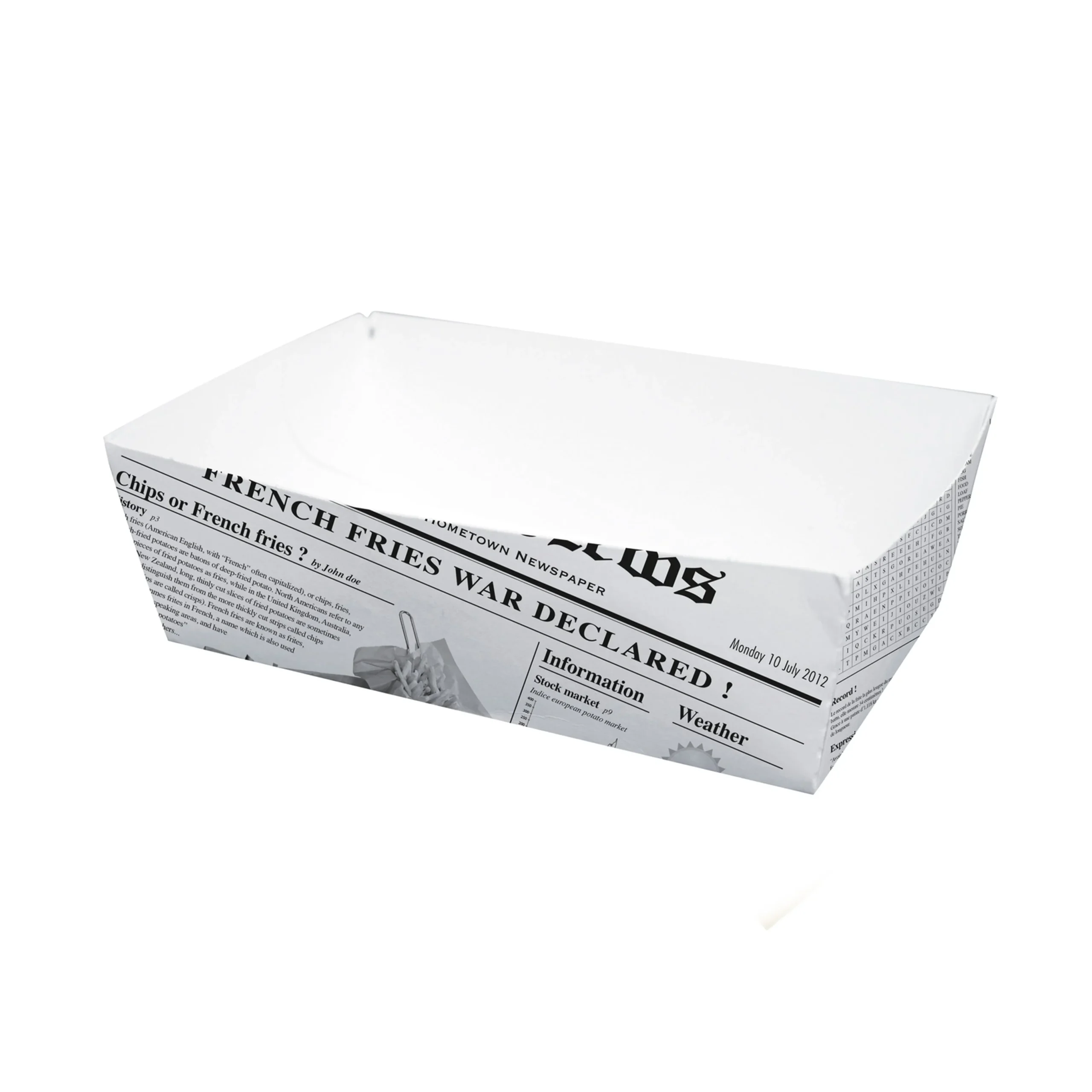 Baskets, Food, 29 Ounce 5.9 x 3.5 x 2 Inch, Paper, Newspaper Print, Rectangular, 29 Ounce,4 - 100 COUNT