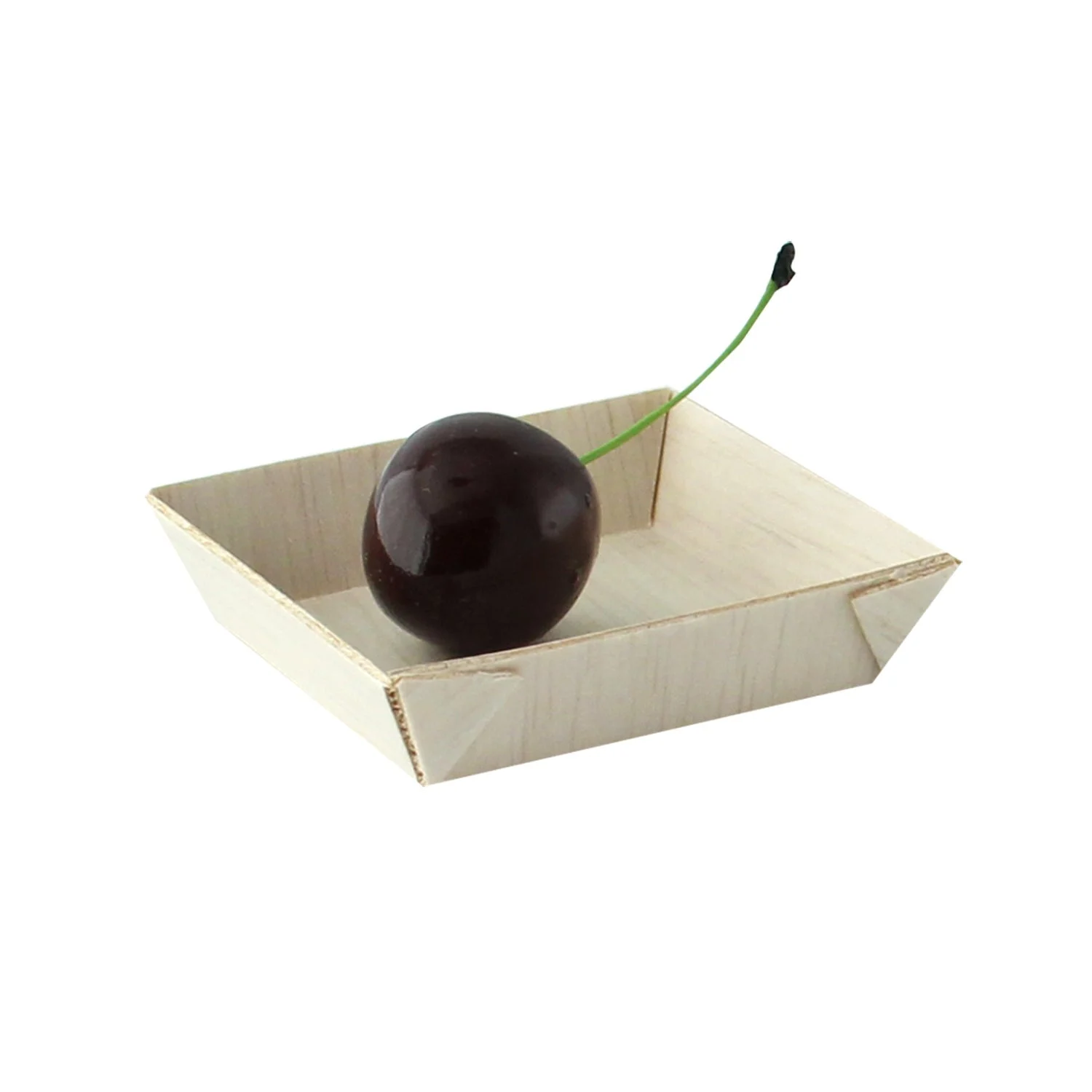 Trays, Mini, 2.4 Inch, Wooden, Natural, Square, Biodegradeable,10 - 20 COUNT