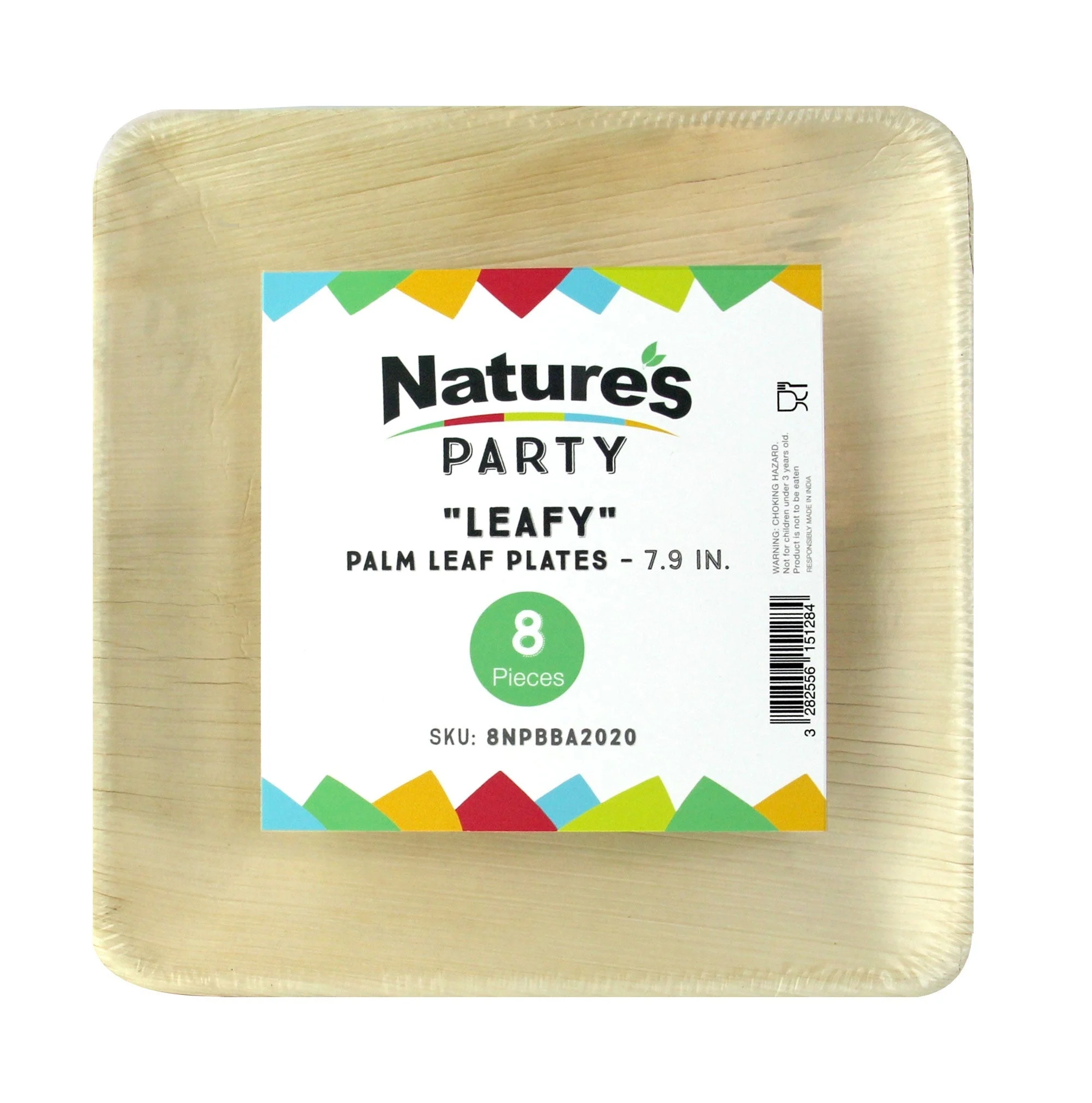 Plates, 7.9 Inch, Palm Leaf, Natural,12 - 8 COUNT