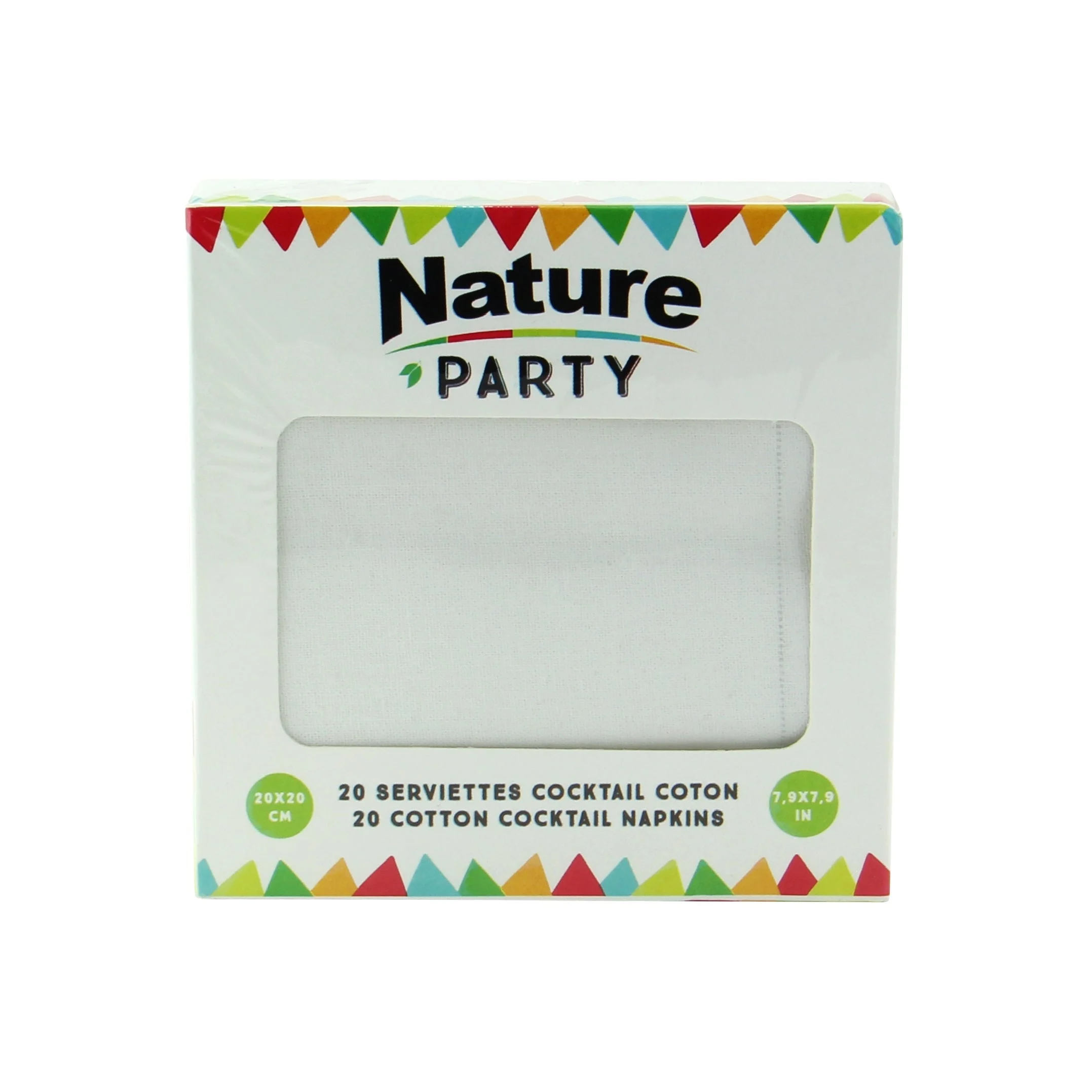 Napkins, Cocktail, Cotton, White, 7.9 x 7.9 Inch,10 - 20 COUNT
