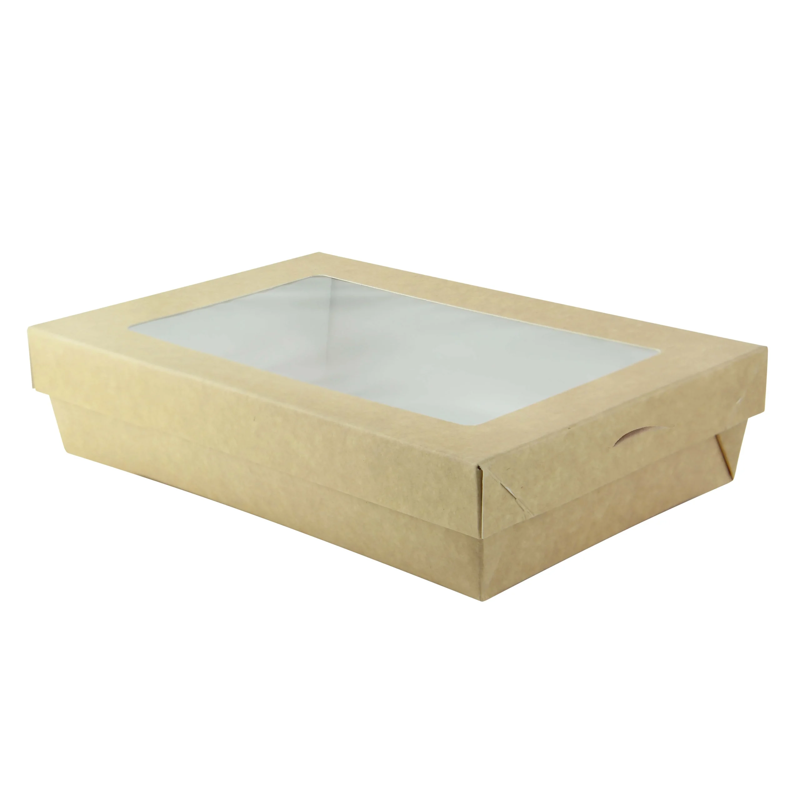 Boxes, Kray 50 Ounce, Kraft, Window Lid, Bakeable, Heat Resistant Base up to 440 Degrees,4 - 25 COUNT