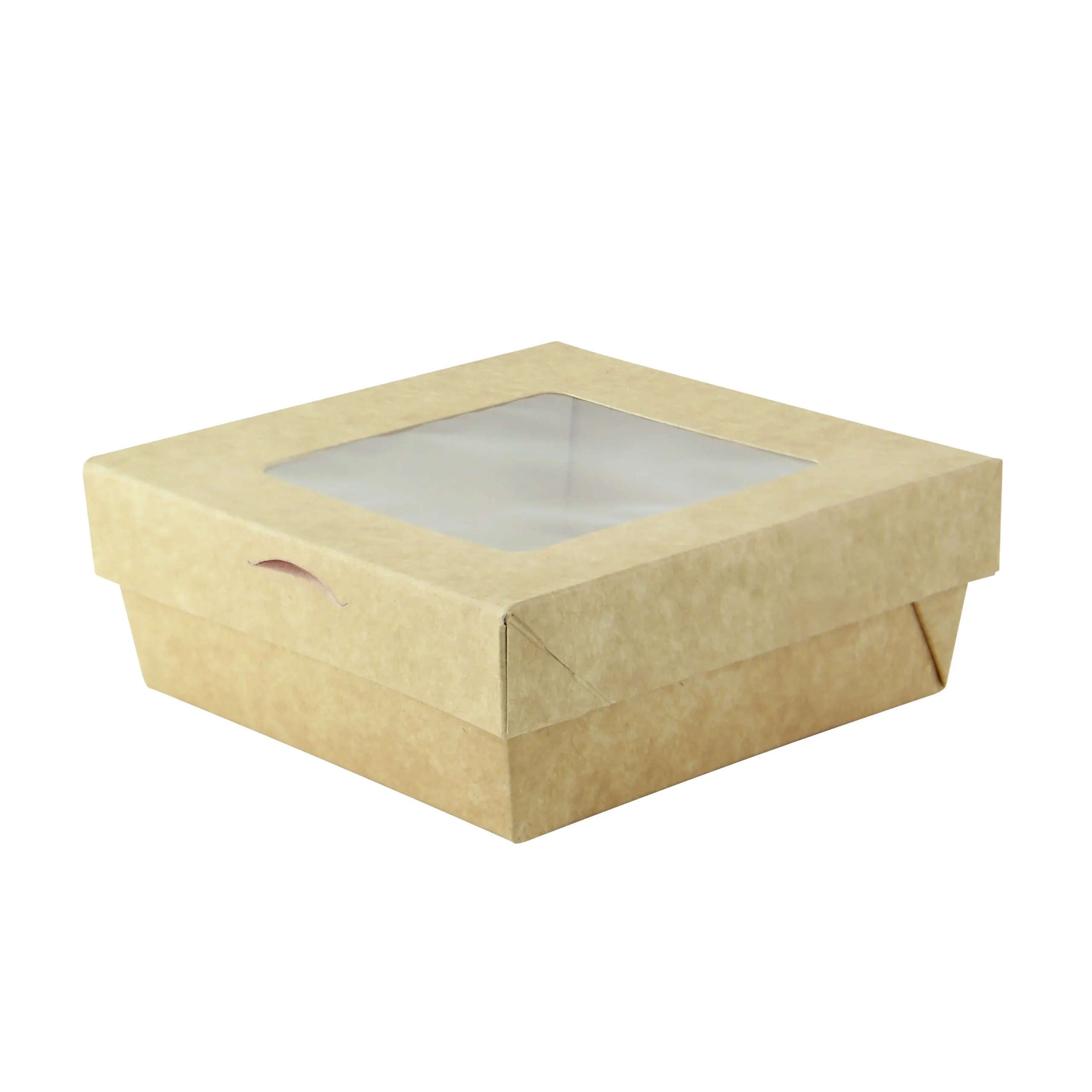Boxes, Kray 12 Ounce, Kraft, Window Lid, Bakeable, Heat Resistant Base up to 440 Degrees,4 - 25 COUNT