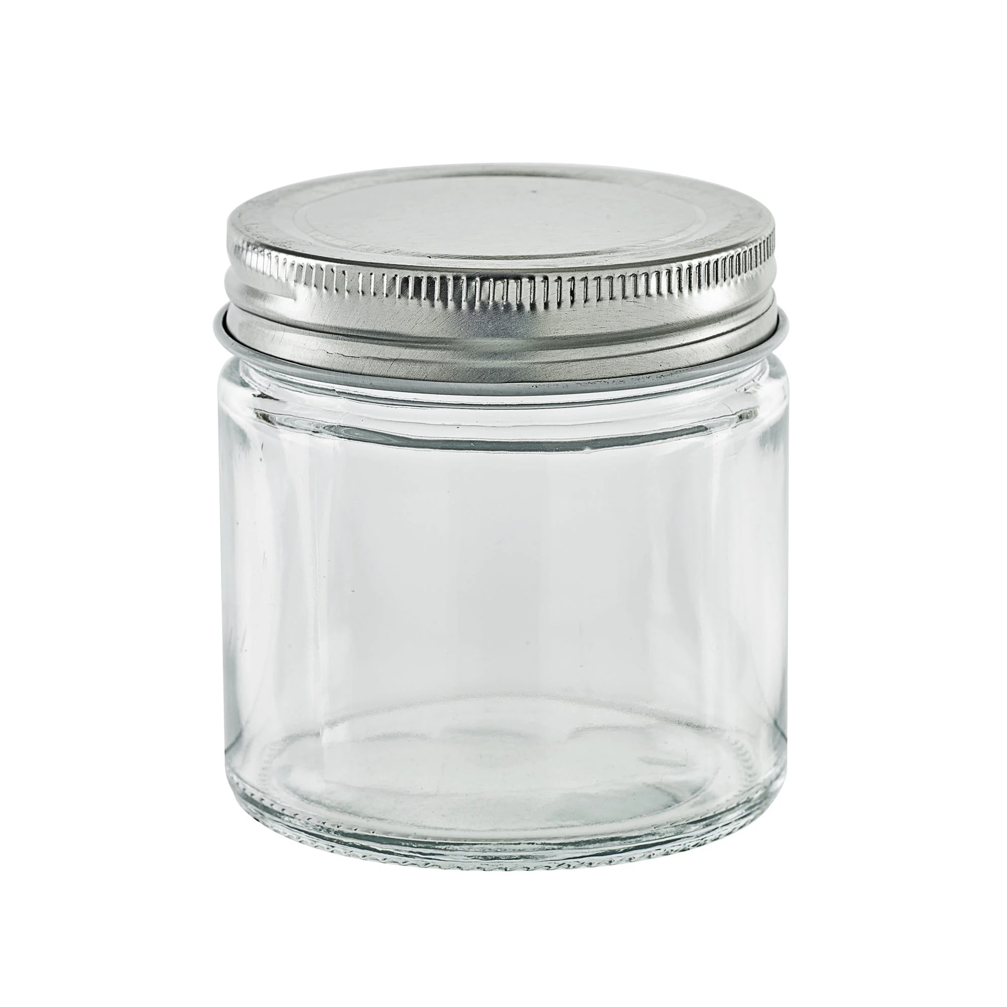 Jars, 7.4 Ounce, Round, Glass, with Aluminum Cap,80 - 1 EACH