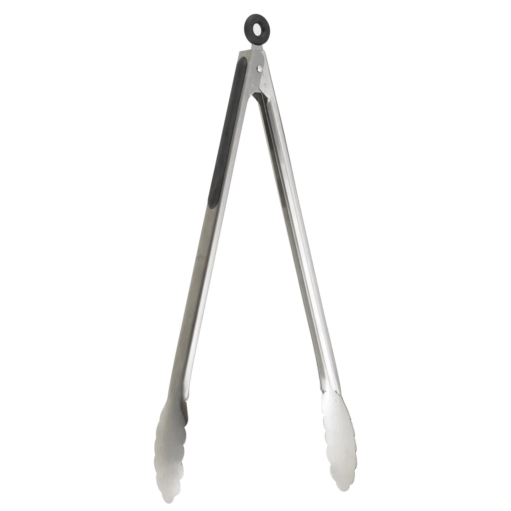 Tongs, Food, 16 Inch, Stainless Steel, with Black Handle,12 - 1 EACH