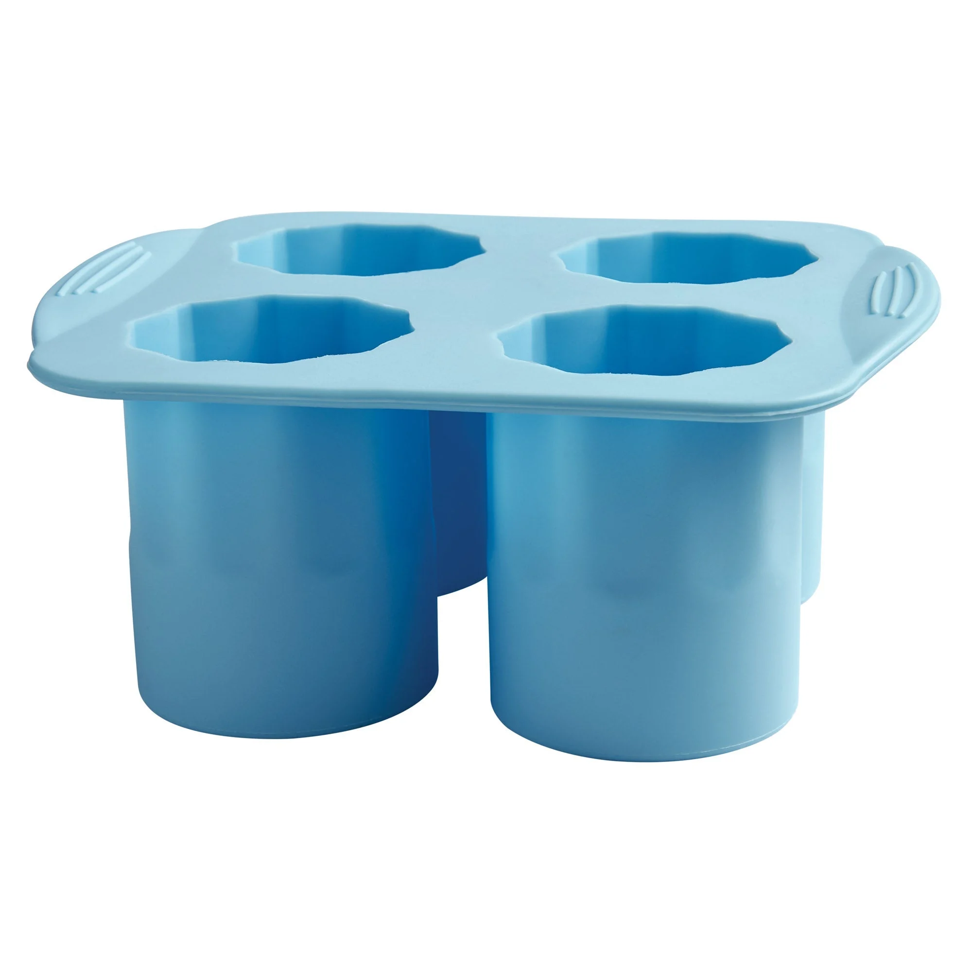 Trays, Ice, 4-Compartment, Shot Glass, Blue, Silicone, Heat Resistant up to 500 Degrees Fahr,6 - 1 EACH