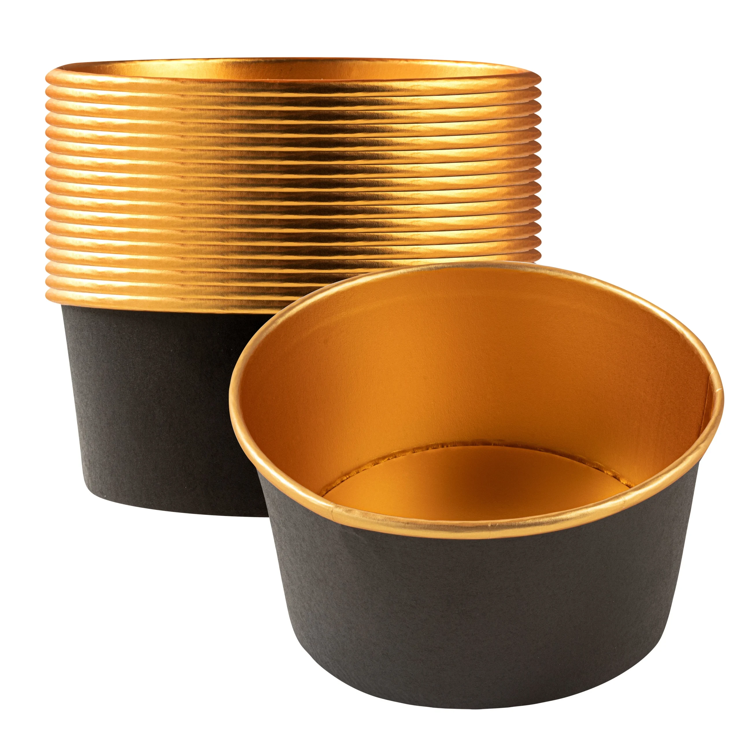 Containers, Take Out, Foil Lux 33 Ounce, Paper, Black, 6 x 6 x 3 Inch, with Foil Interior,50 - 1 EACH