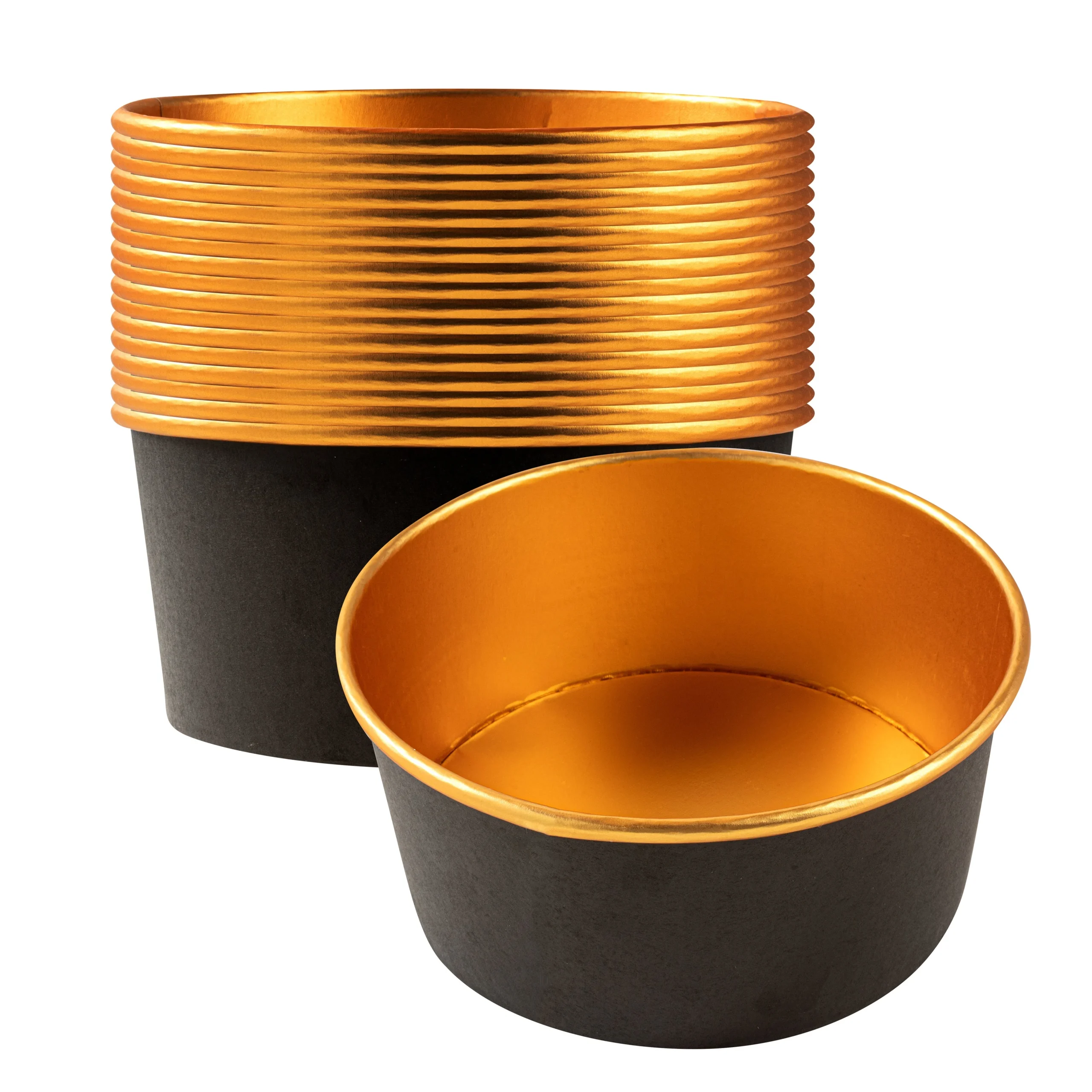 Containers, Take Out, Foil Lux 42 Ounce, Paper, Black, 6.5 x 6.5 x 3 Inch, with Foil Interior,50 - 1 EACH