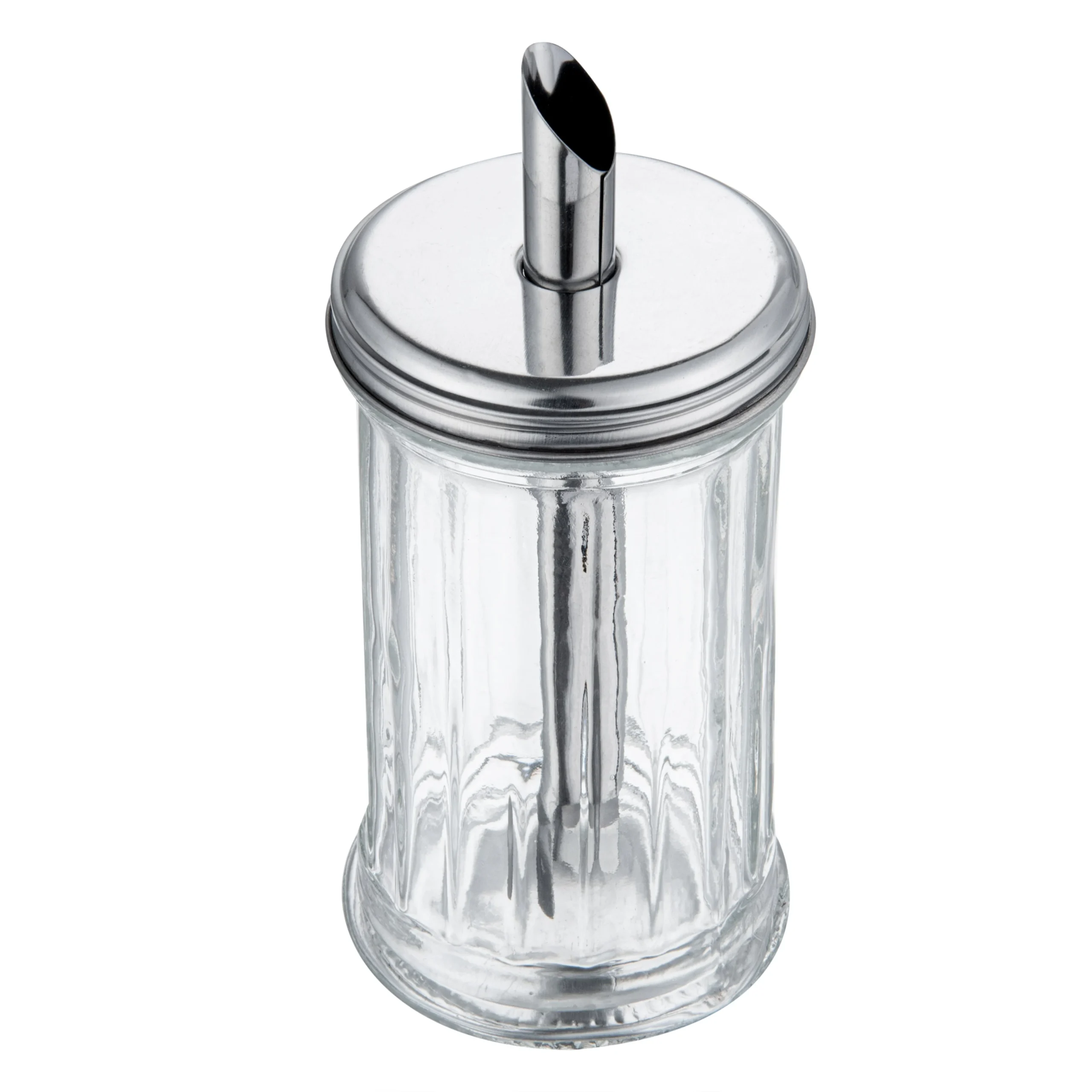 Pourer, Sugar, 11 Ounce, Glass, with Spout Lid,1 - 1 EACH