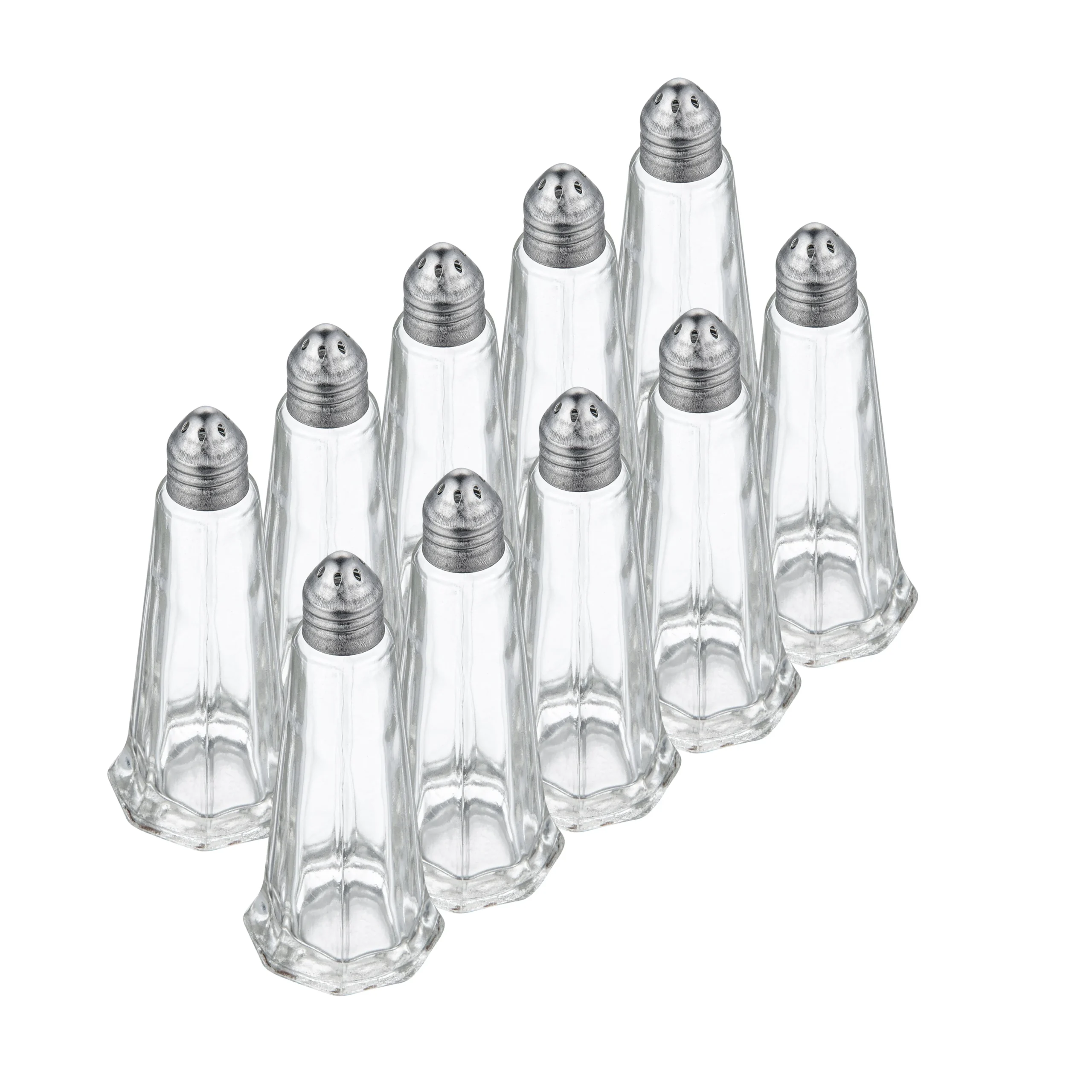 Shaker Set, Salt & Pepper, 1 Ounce, Tower Style, Glass,1 - 1 EACH