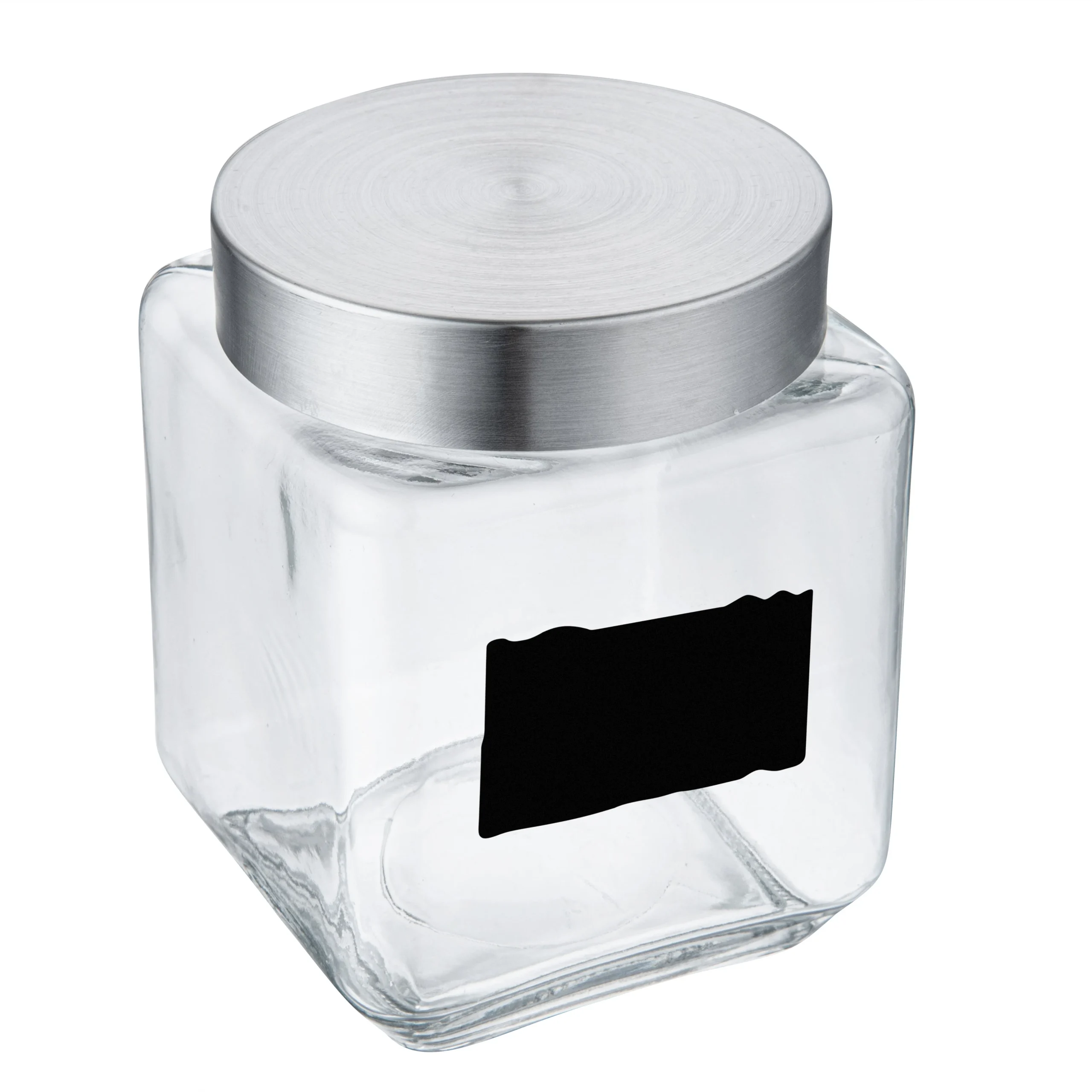 Jar, Storage, Vetri 46 Ounce, Glass, with Lid & Chalkboard Label, 3.5 x 3.5 x 5.75 Inch,1 - 1 EACH