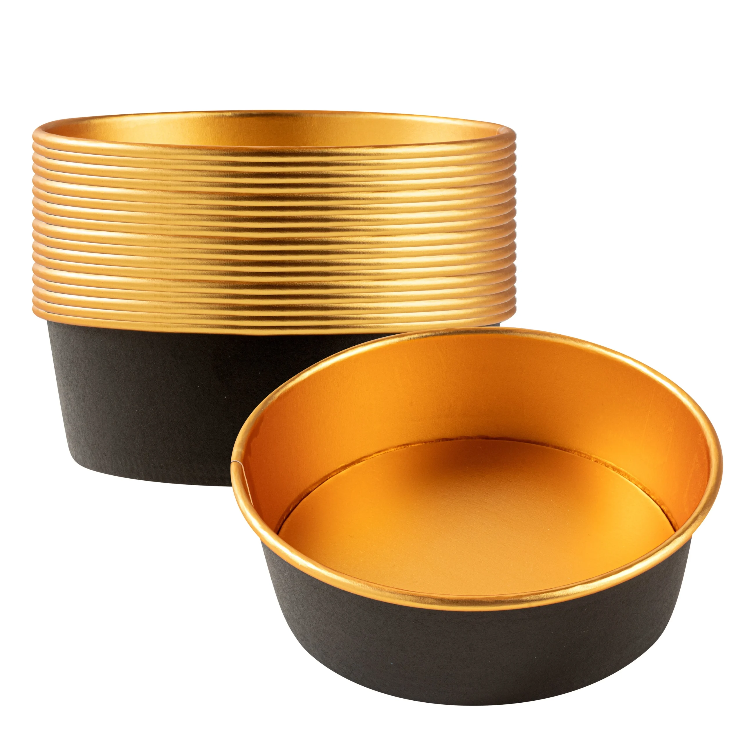 Containers, Take Out, Foil Lux 17 Ounce, Paper, Black, 6 x 6 x 1.75 Inch, with Foil Interior,200 - 1 EACH