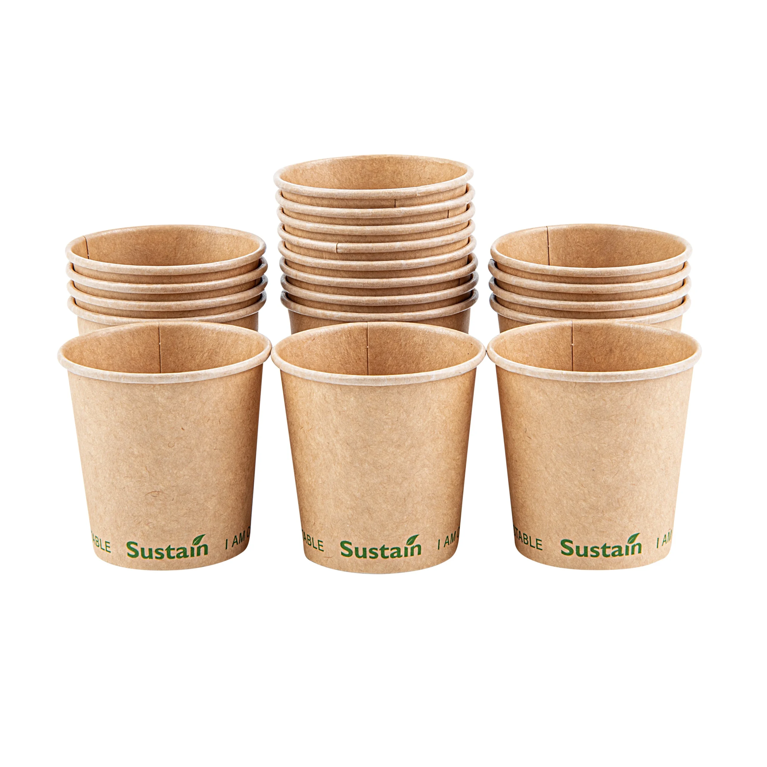 Cups, Hot, Sustain 4 Ounce, PLA-Lined Paper, Kraft, 2.5 x 2.5 x 2.25 Inch,1000 - 1 EACH