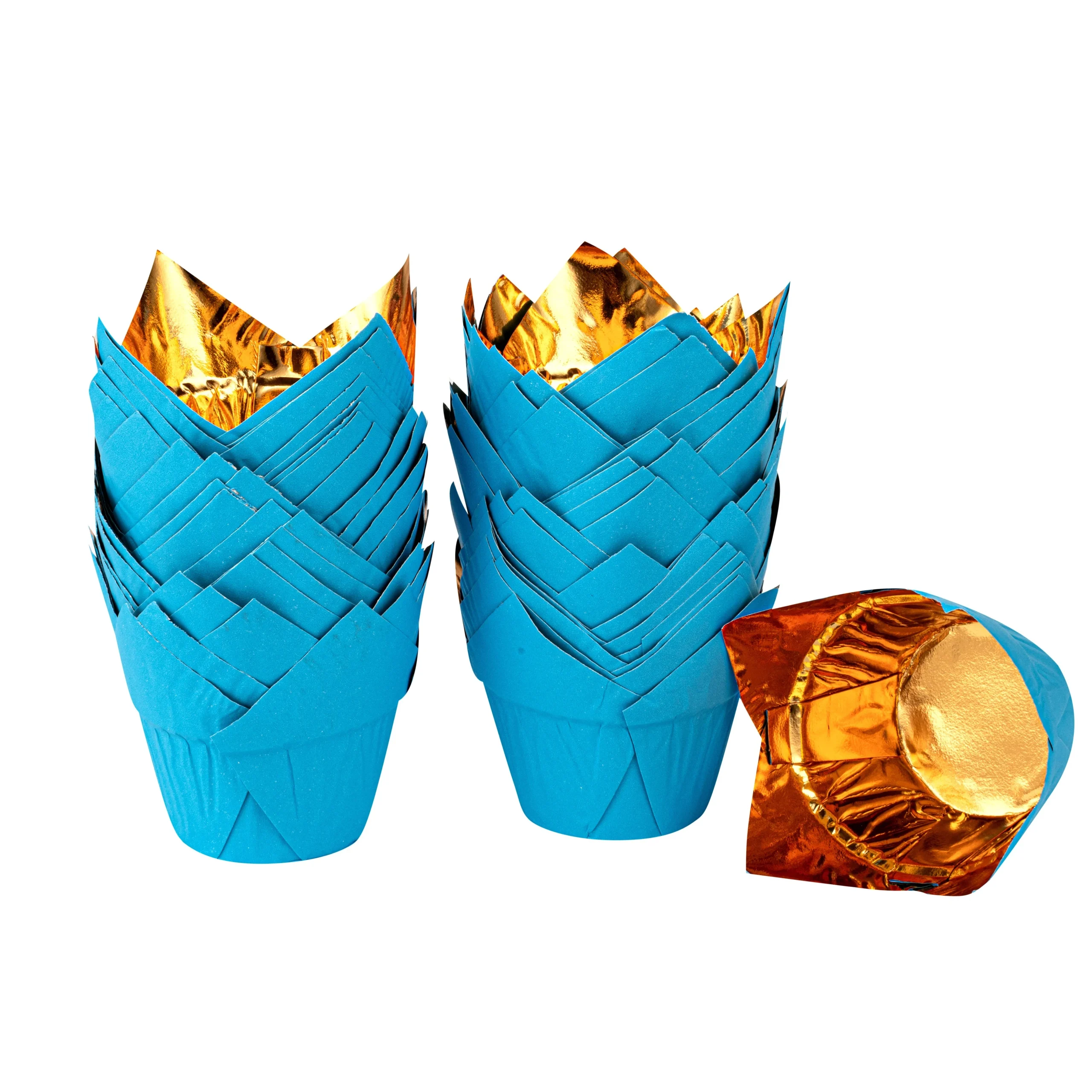 Cups, Baking, Panificio 3.9 Ounce, Paper Tulip, Blue,500 - 1 EACH