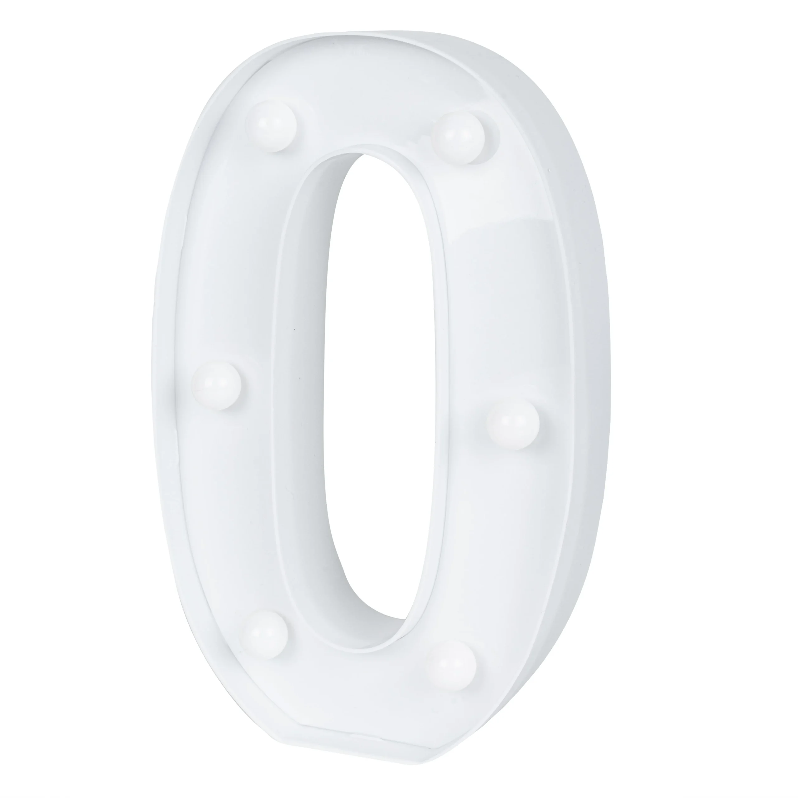 Sign, LED Marquee, 8.75 Inch, Number 0, White,1 - 1 EACH