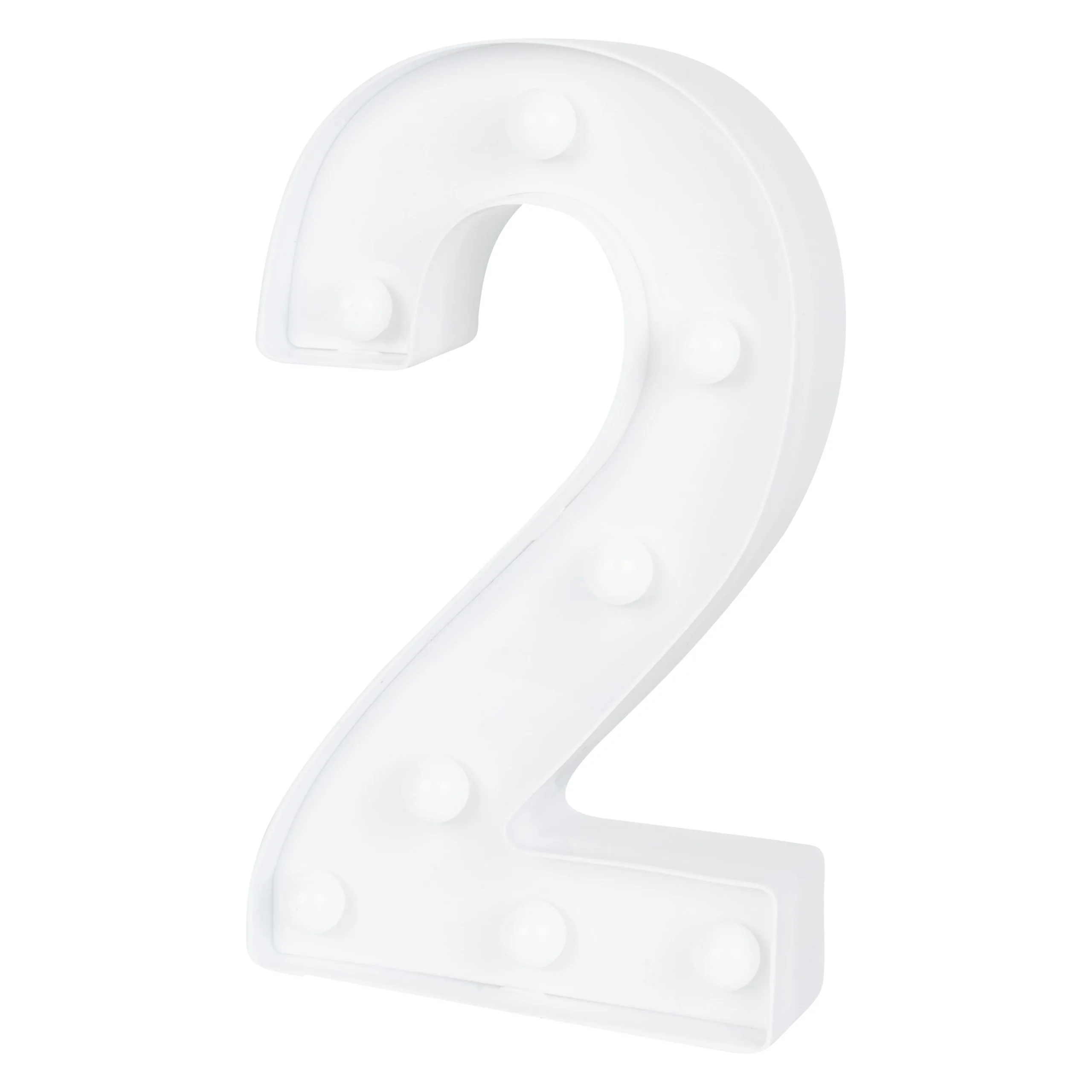 Sign, LED Marquee, 8.75 Inch, Number 2, White,1 - 1 EACH