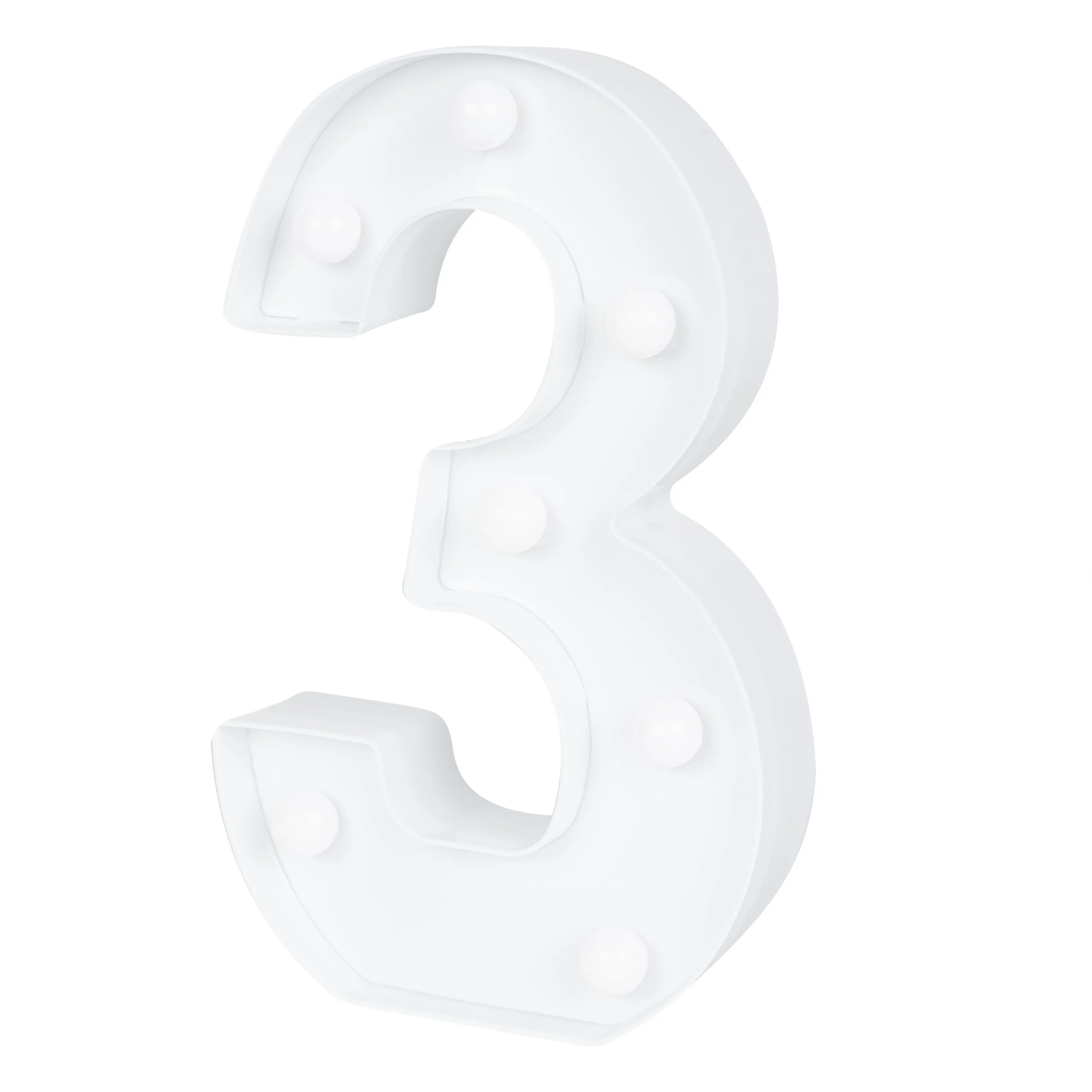 Sign, LED Marquee, 8.75 Inch, Number 3, White,1 - 1 EACH