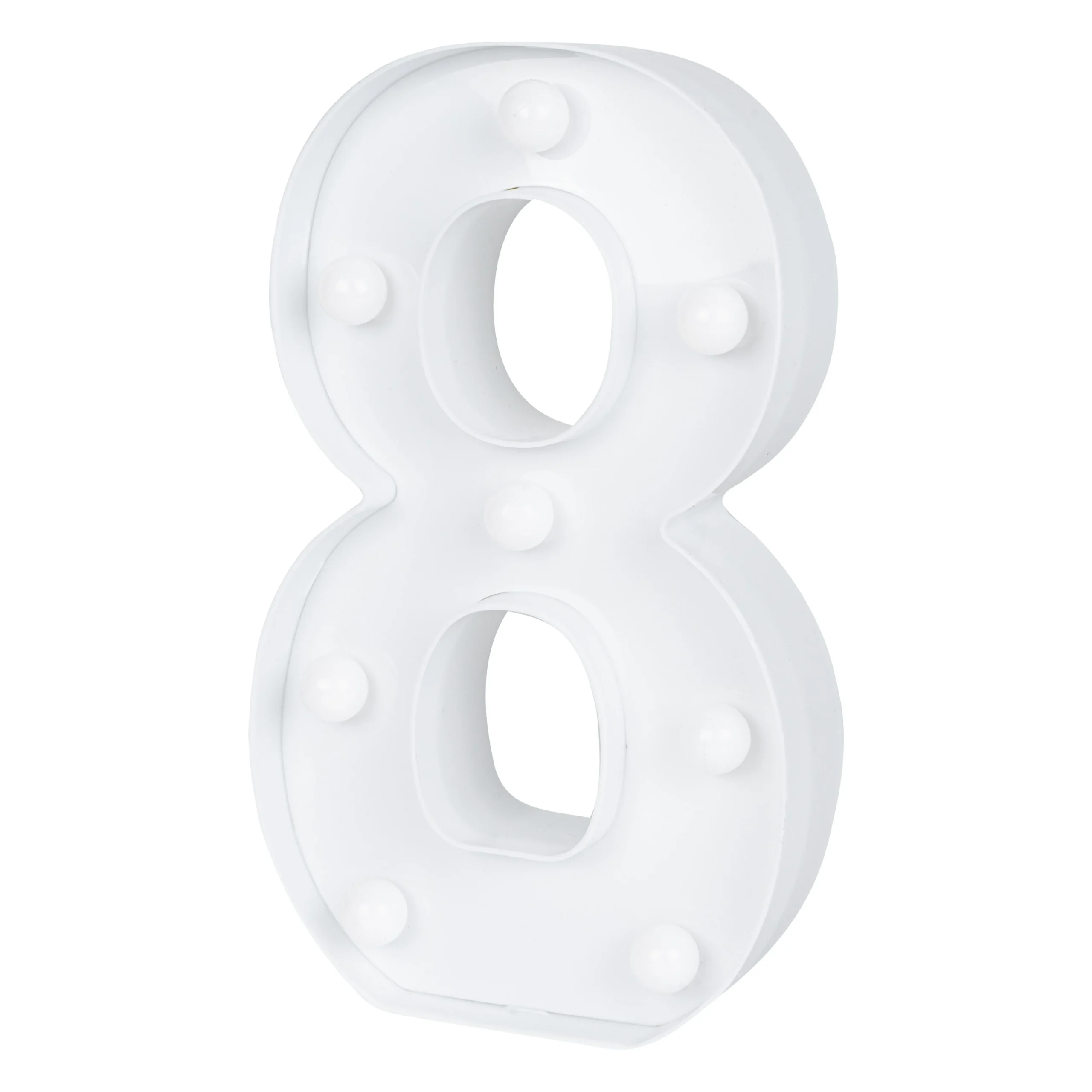 Sign, LED Marquee, 8.75 Inch, Number 8, White,1 - 1 EACH