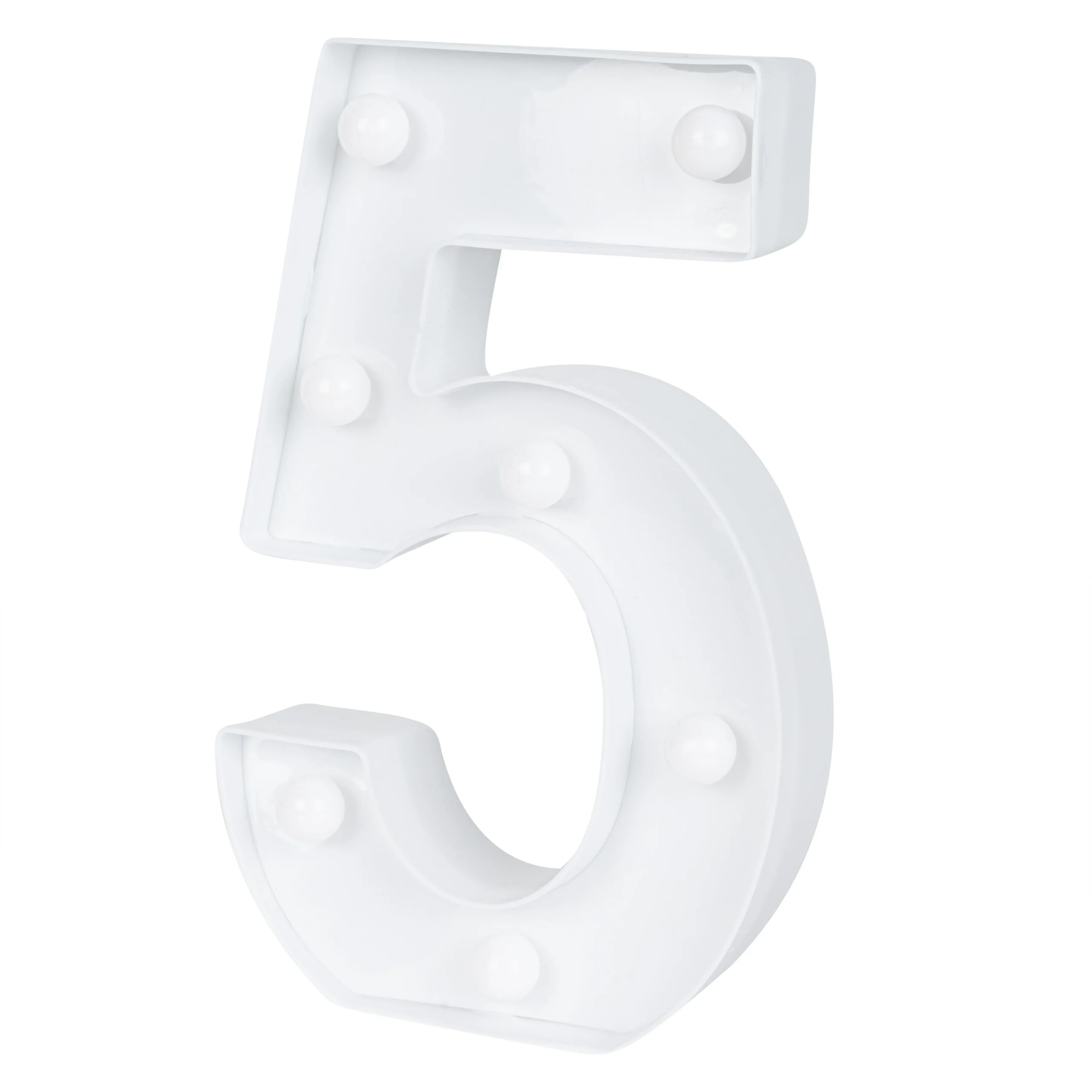 Sign, LED Marquee, 8.75 Inch, Number 5, White,1 - 1 EACH