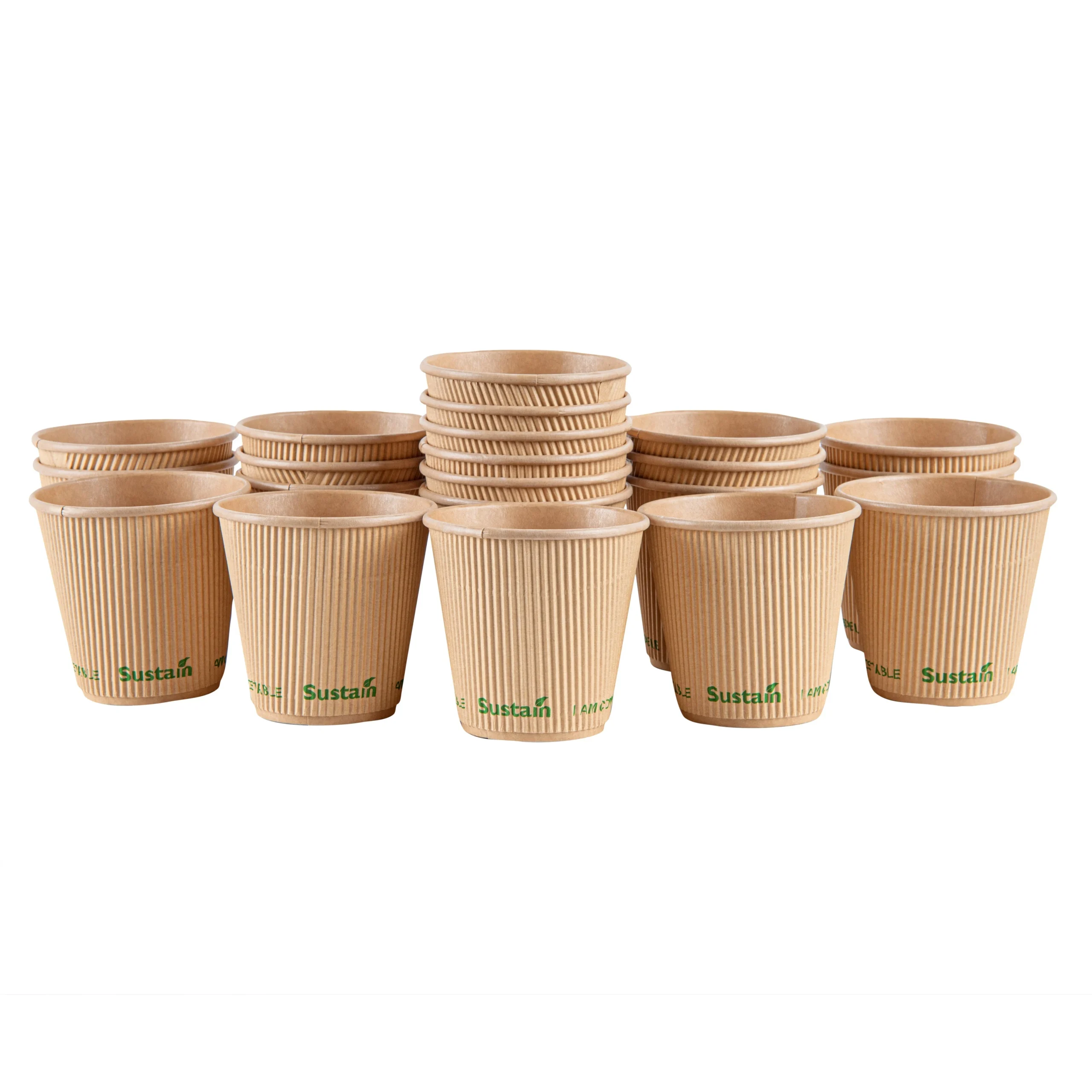 Cups, Hot, Sustain 8 Ounce, PLA-Lined Paper, Kraft, 3.5 x 3.5 x 3.5 Inch,25 - 1 EACH