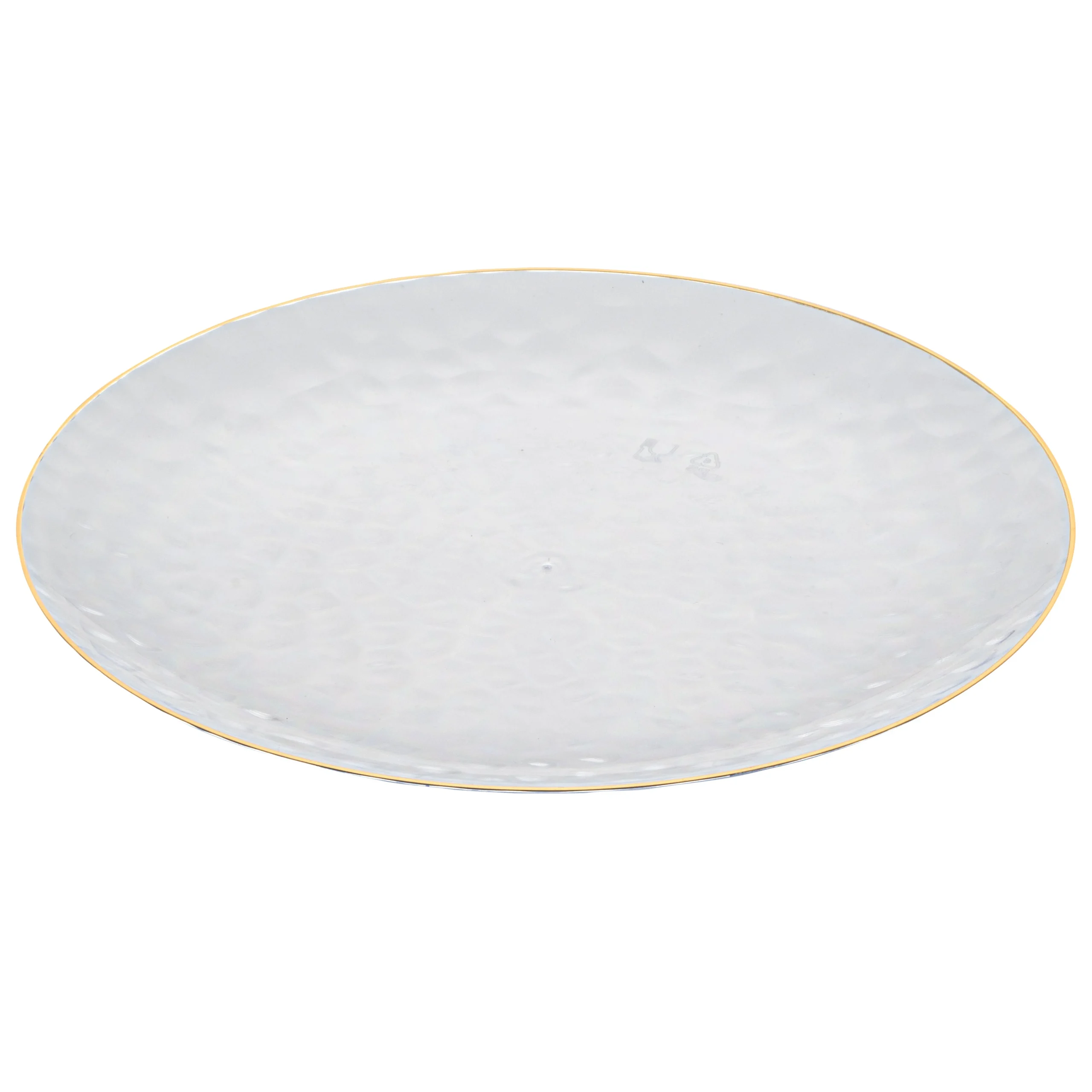 Plates, Moderna 10 x 0.75 Inch, Plastic, Clear with Gold-Rim, Round,40 - 1 EACH