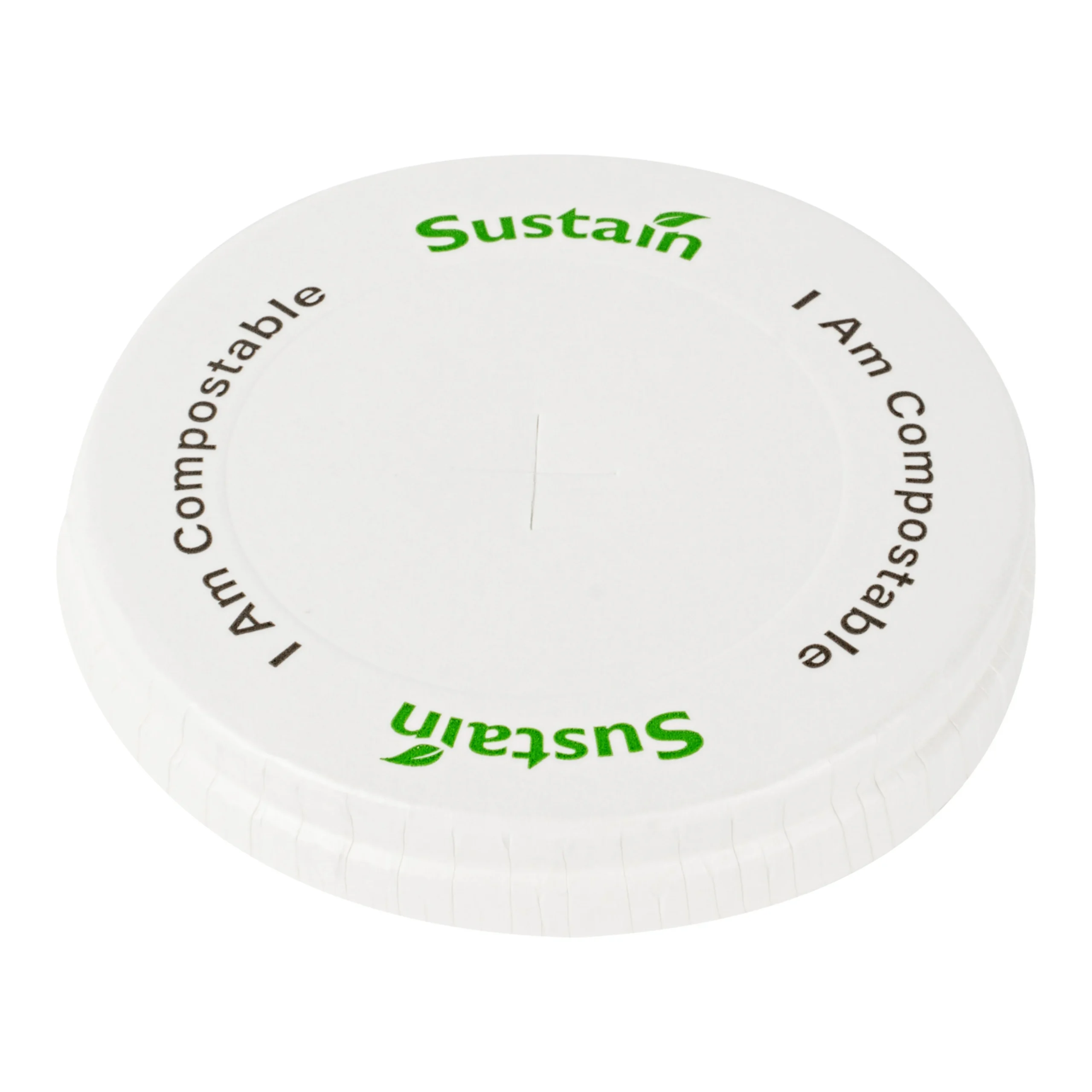Lids, Flat, Plastic, White, Compostable, for 9/12/16/20/22 Ounce Cold Cups,50 - 1 EACH