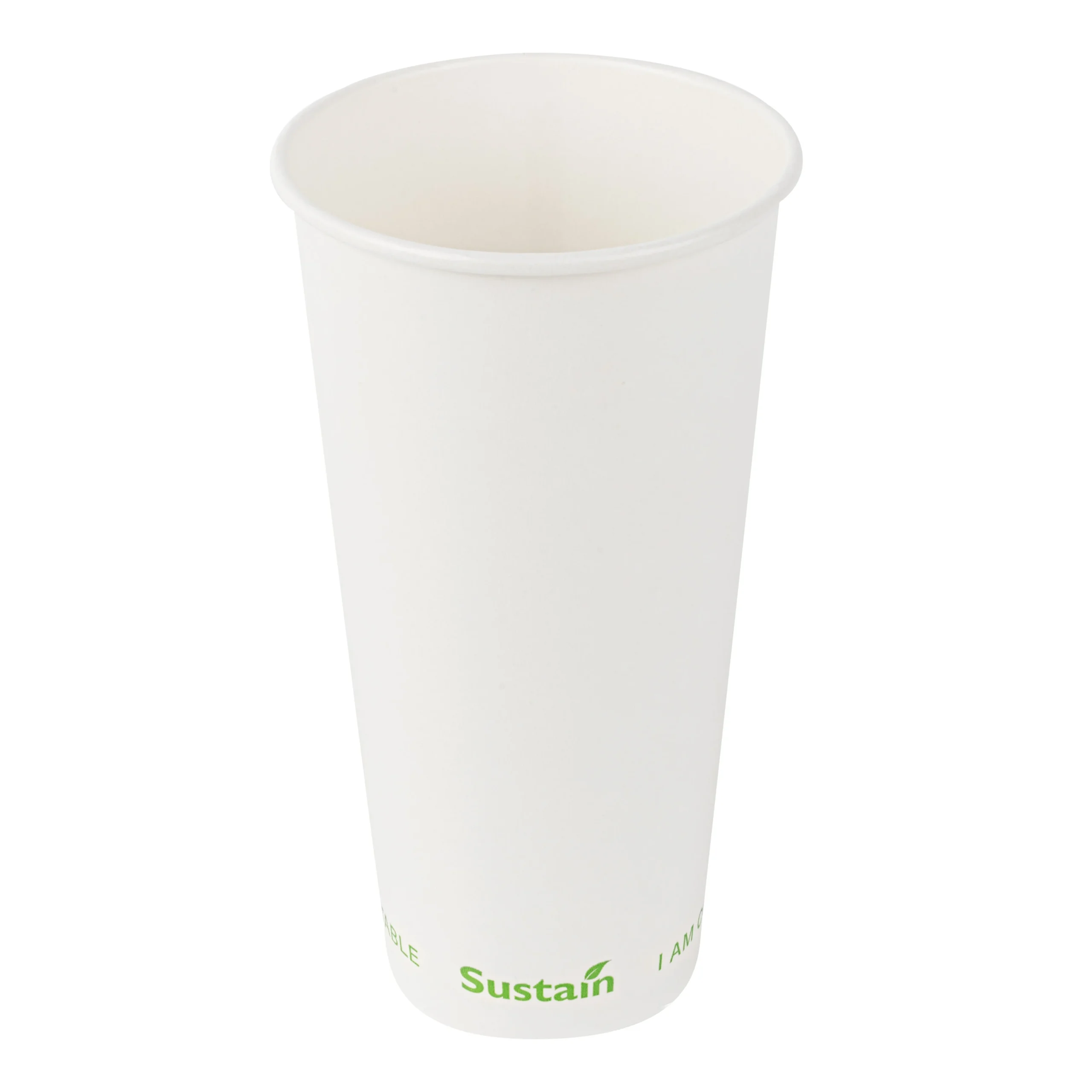 Cups, Cold, Sustain 22 Ounce, PLA-Lined Paper, White, 3.5 x 3.5 x 6.75 Inch,50 - 1 EACH