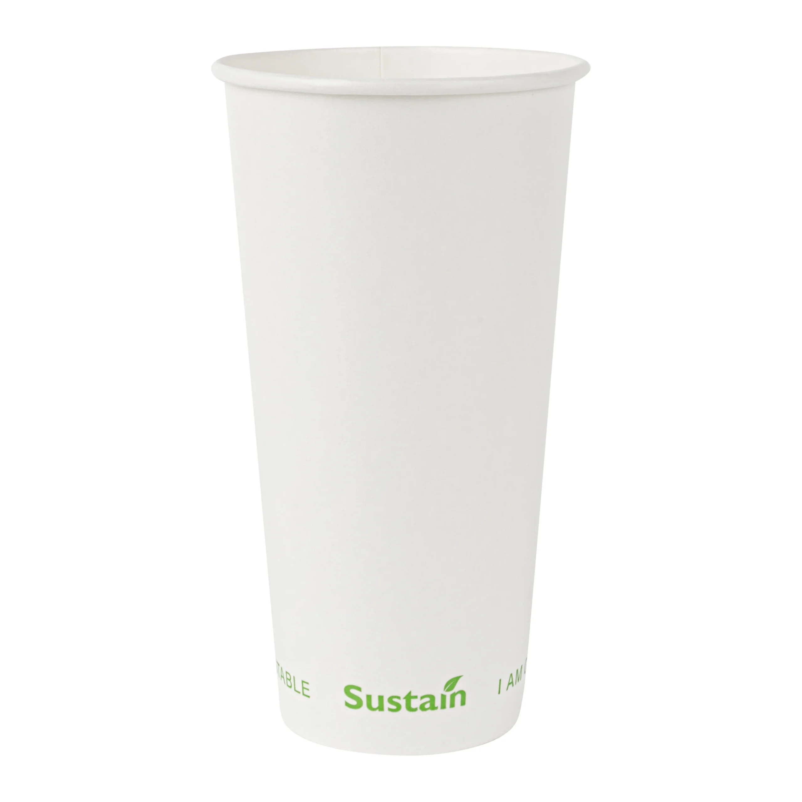Cups, Cold, Sustain 20 Ounce, PLA-Lined Paper, White, 3.5 x 3.5 x 6.25 Inch,50 - 1 EACH
