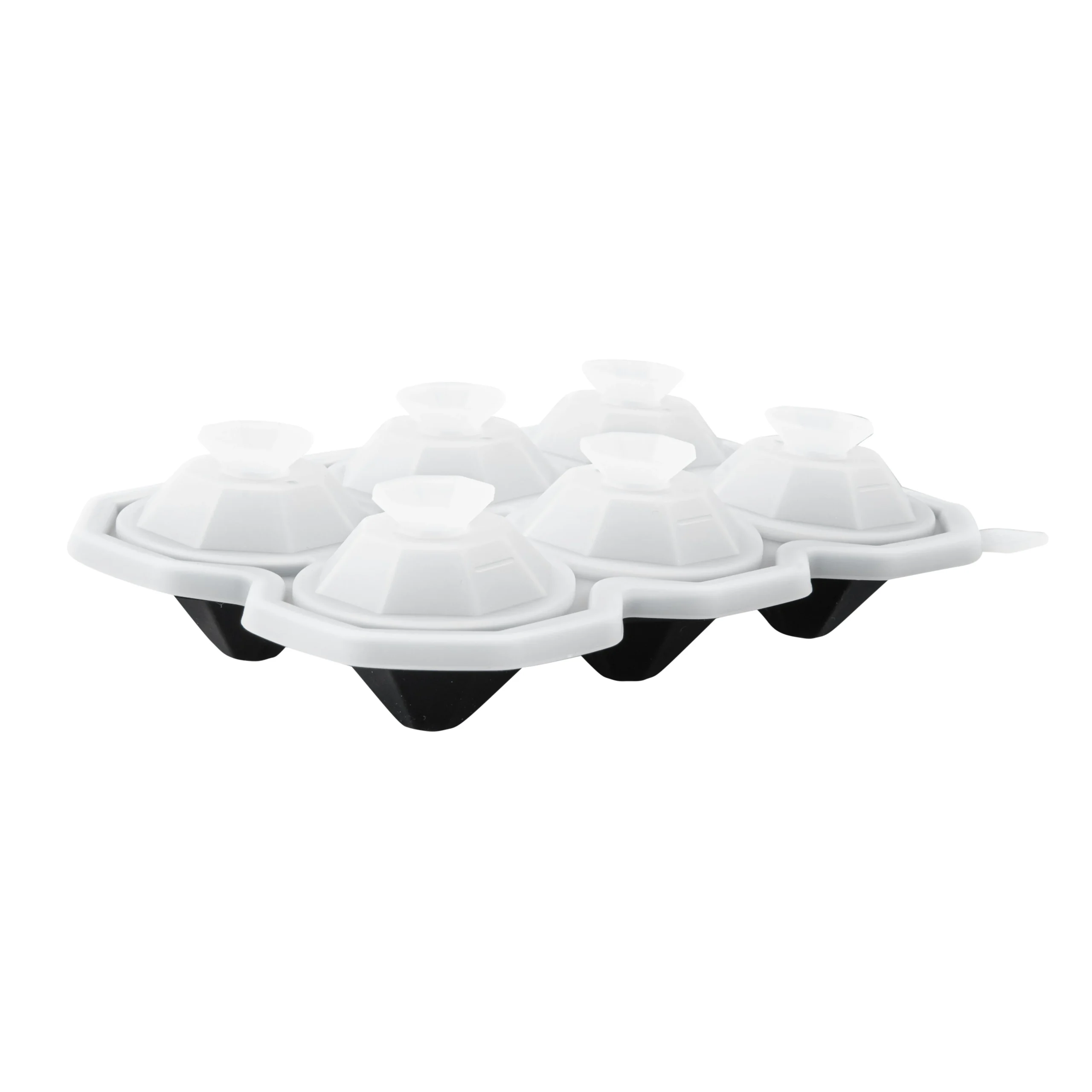 Mold, Ice, 6 Compartment, Diamond, Black, Silicone,1 - 1 EACH