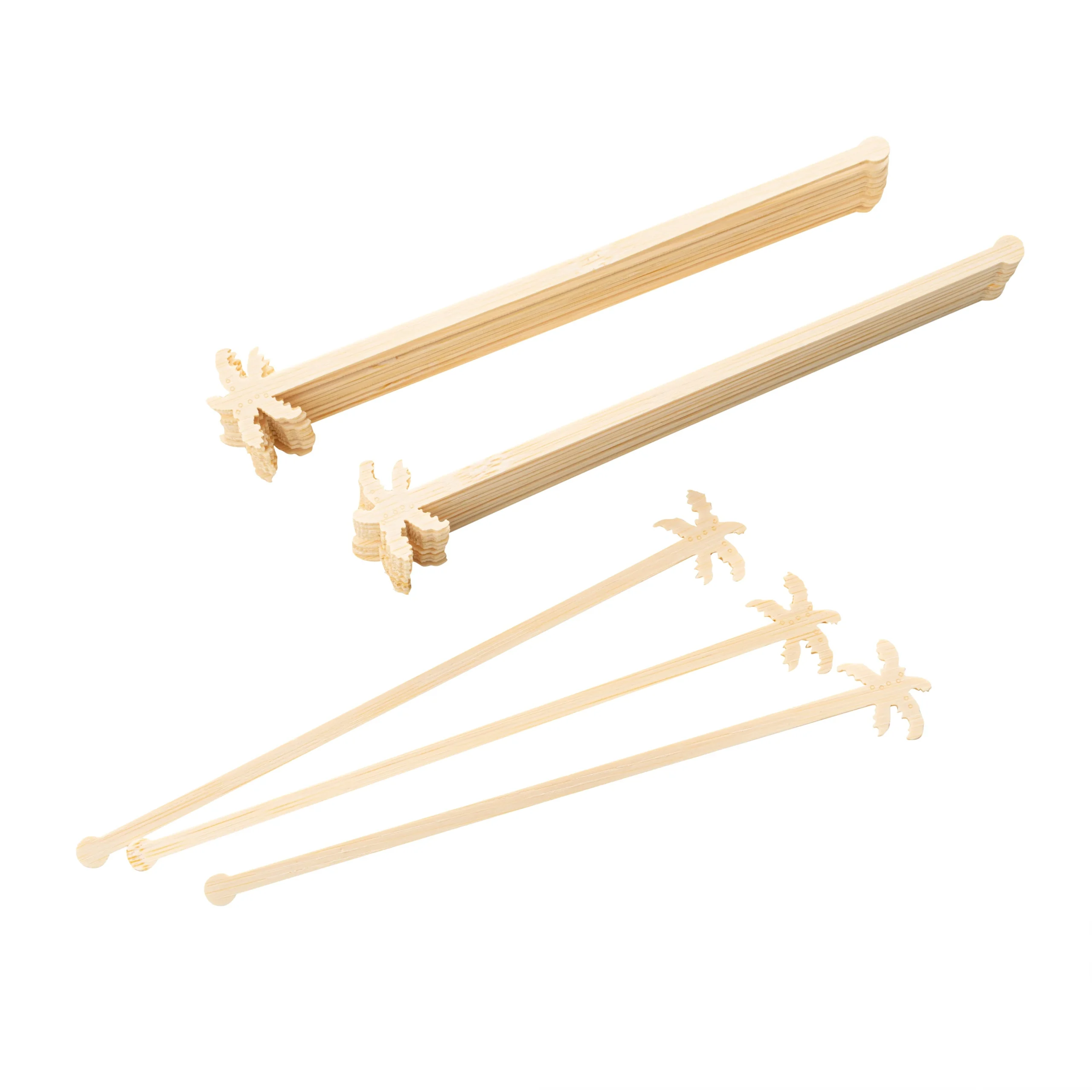 Stirrers, Palm Tree Shaped, 7 Inch, Bamboo, Natural,1000 - 1 EACH