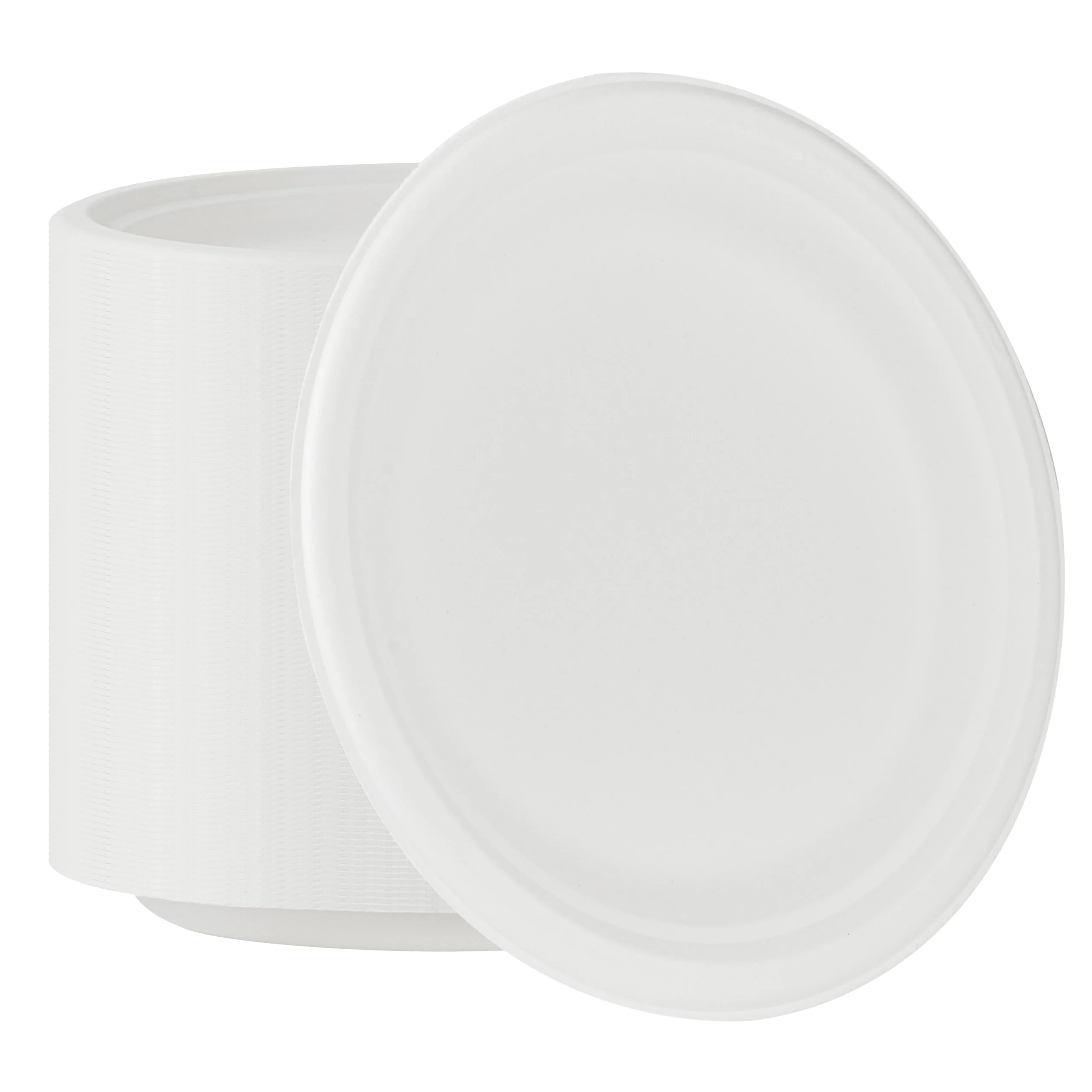 Plates, Pulp Safe 8.75 x 8.75 x 0.75 Inch, Sugarcane & Bagasse, White, Round,100 - 1 EACH