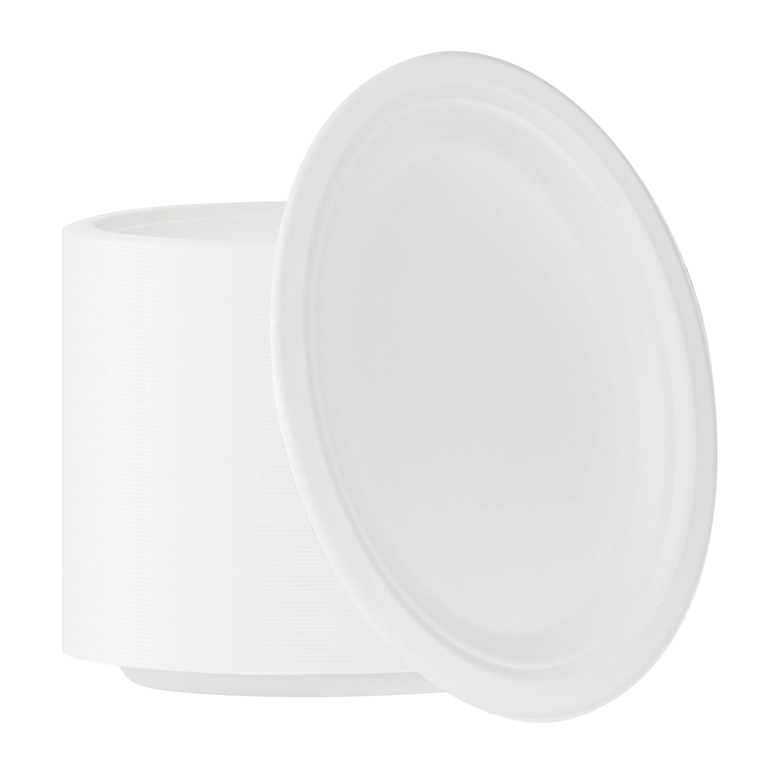 Plates, Pulp Safe 10.5 x 7.75 x 0.75 Inch, Sugarcane & Bagasse, White, Oval,100 - 1 EACH