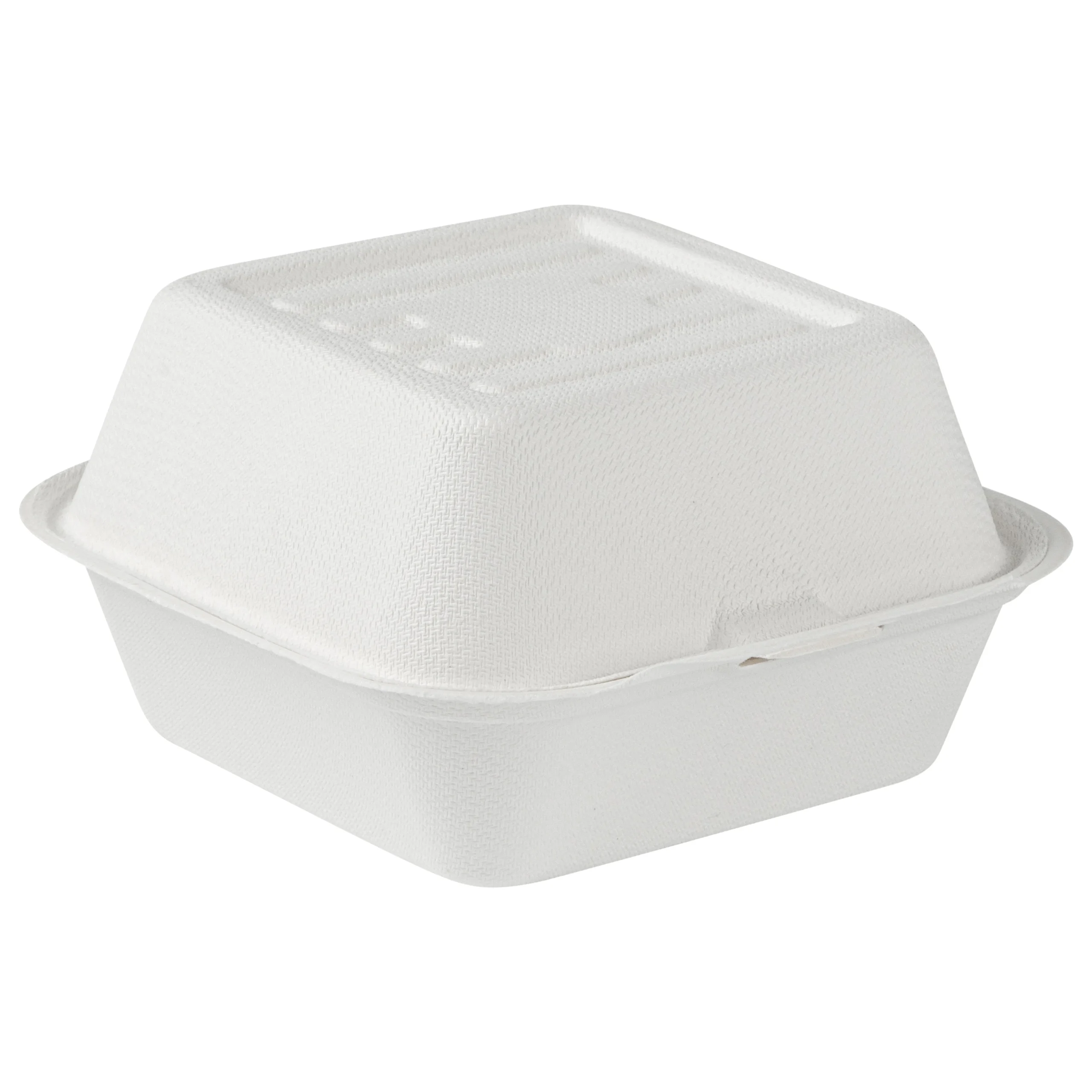 Containers, Pulp Safe 15 Ounce, Sugarcane & Bagasse, White, 6 x 6 x 3 Inch, Clamshell,100 - 1 EACH