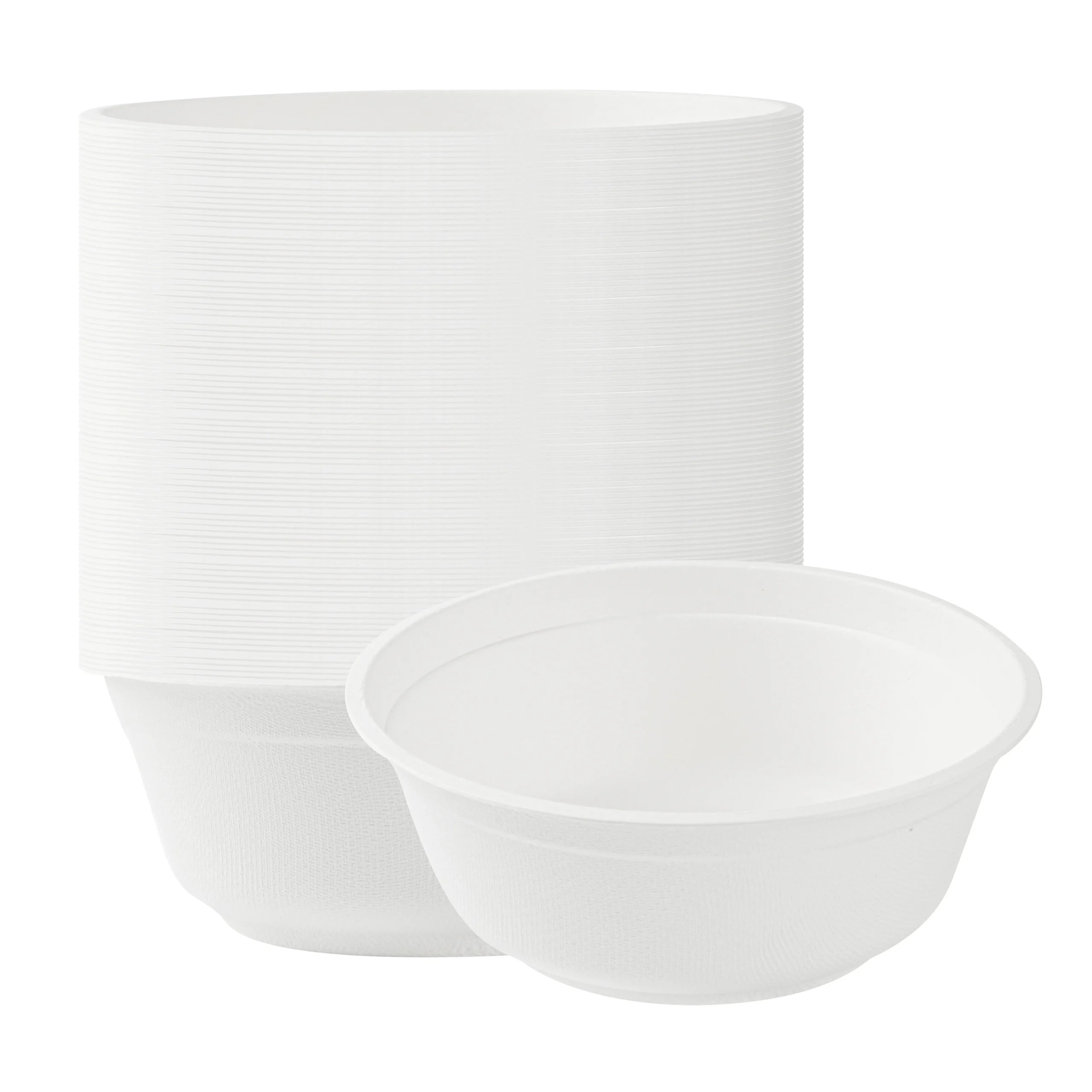 Bowls, Salad, Pulp Safe, Sugarcane & Bagasse, White, Round, 7 x 7 x 2.75 Inch,100 - 1 EACH
