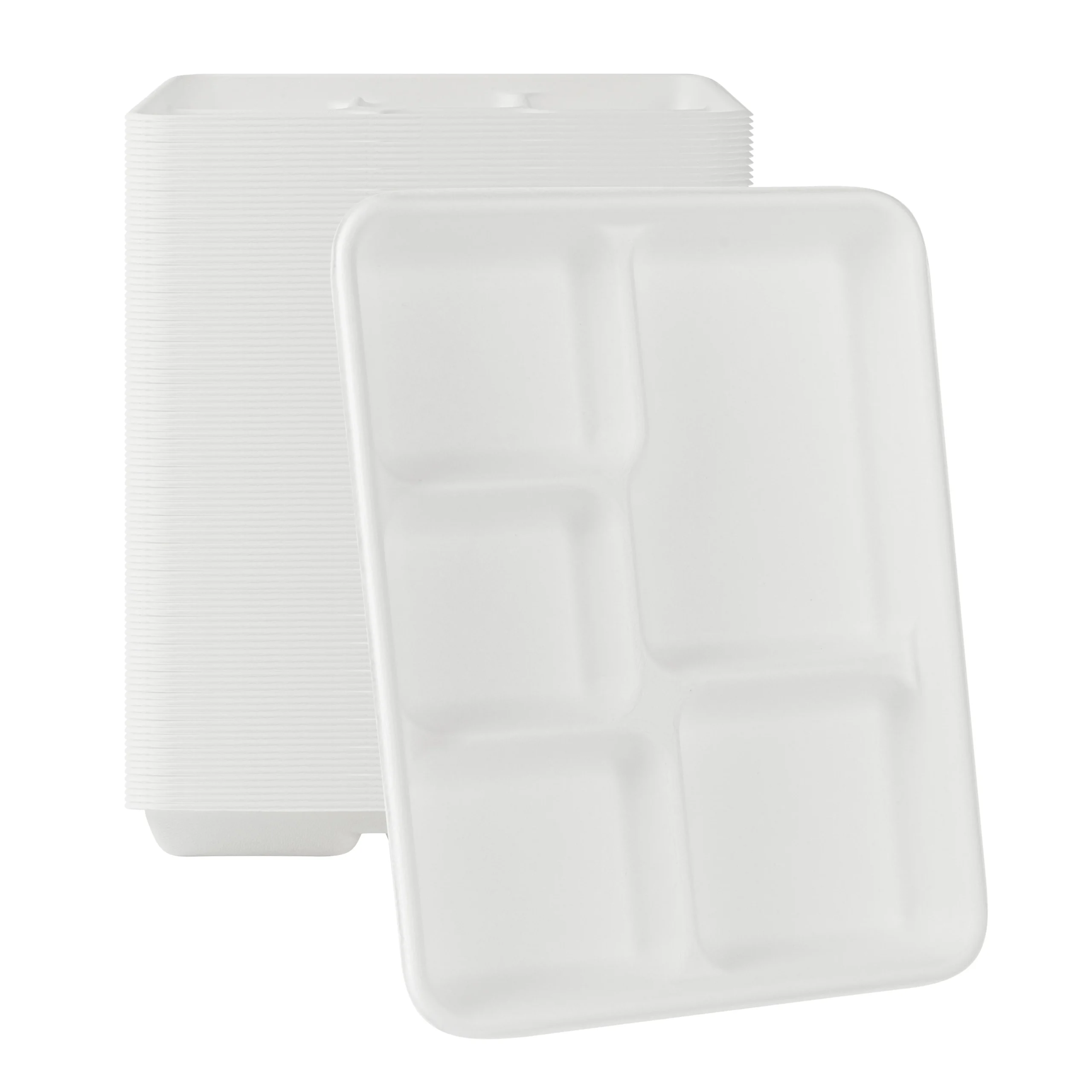 Trays, Pulp Safe 10.5 x 8.5 x 1 Inch, Sugarcane, White,100 - 1 EACH