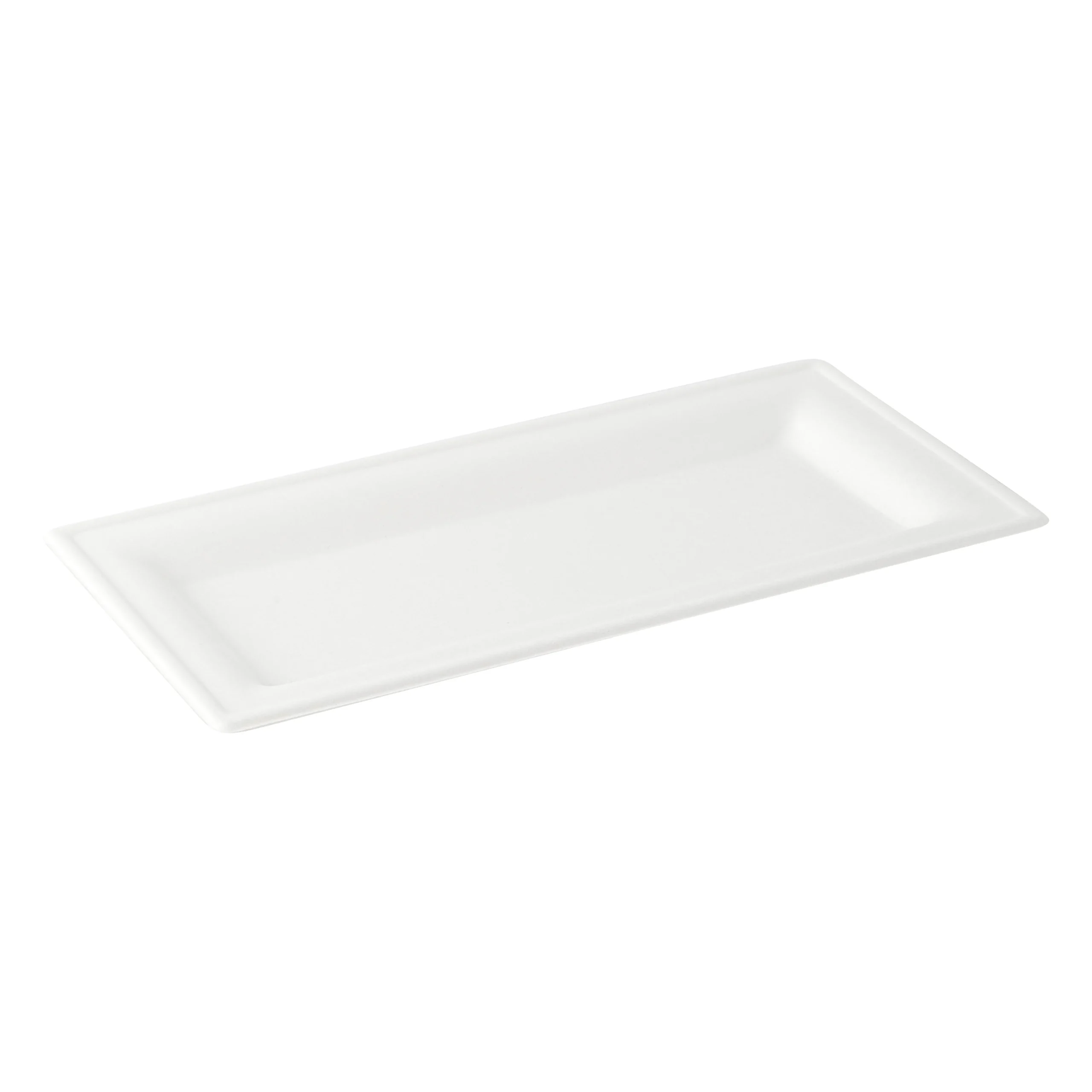 Plates, Pulp Safe 10 x 5 x 0.5 Inch, Sugarcane & Bagasse, White, Rectangular,100 - 1 EACH