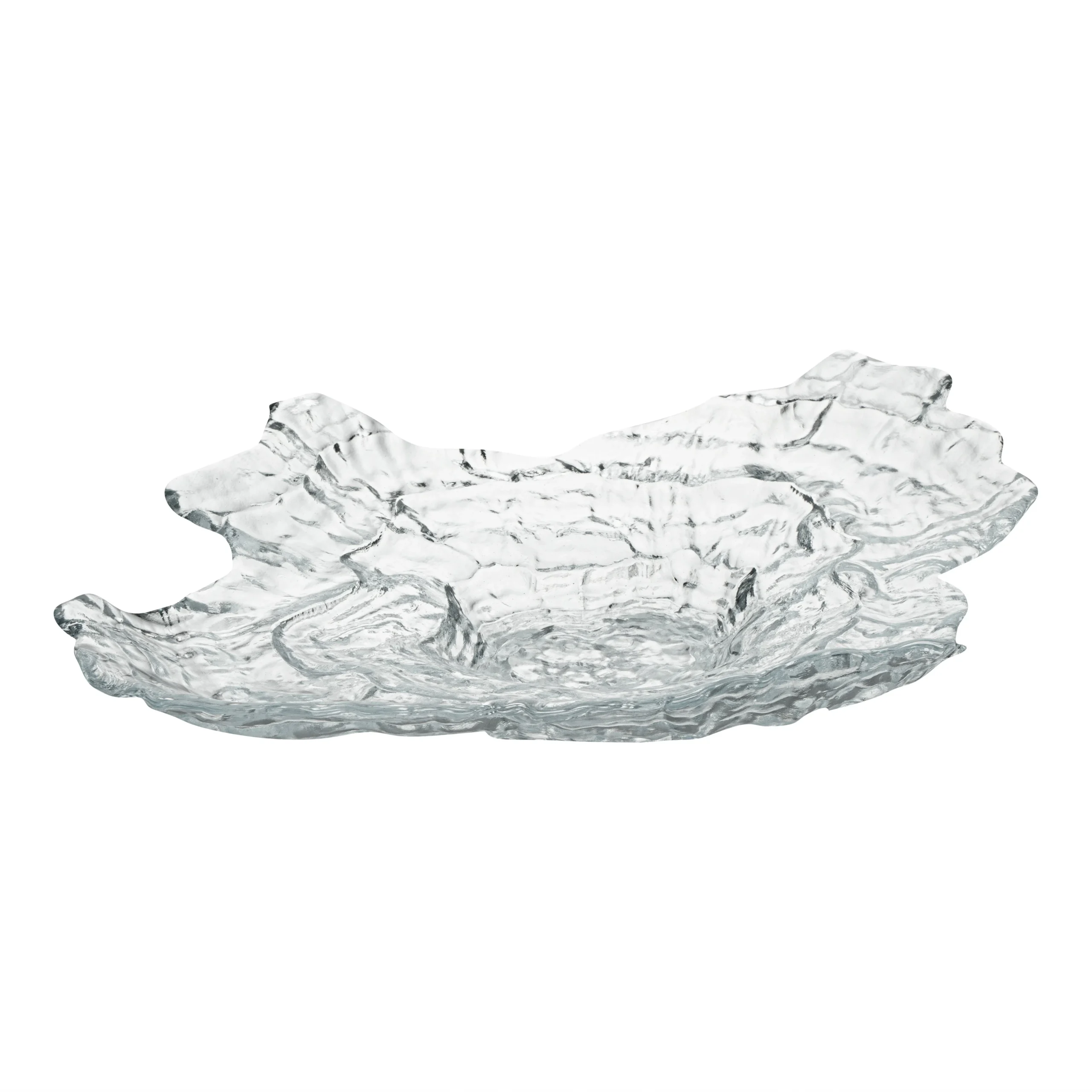 Plates, Serving, Vetri 15 x 11.5 x 2.75 Inch, Glass, Clear, Abstract Seashell,6 - 1 EACH
