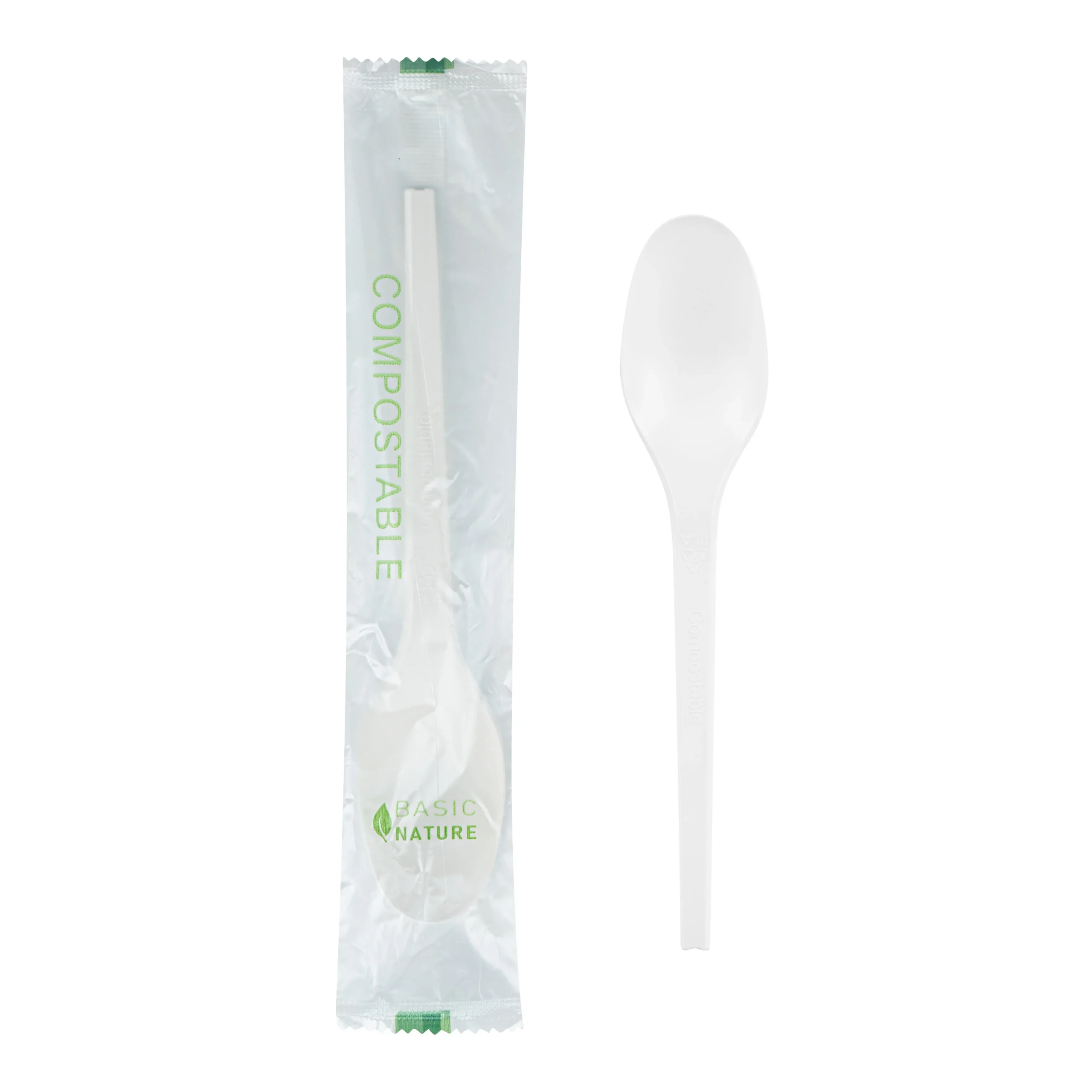 Spoons, Basic Nature, Plastic, White, CPLA, 6.5 Inch, Heat-Resistant,250 - 1 EACH