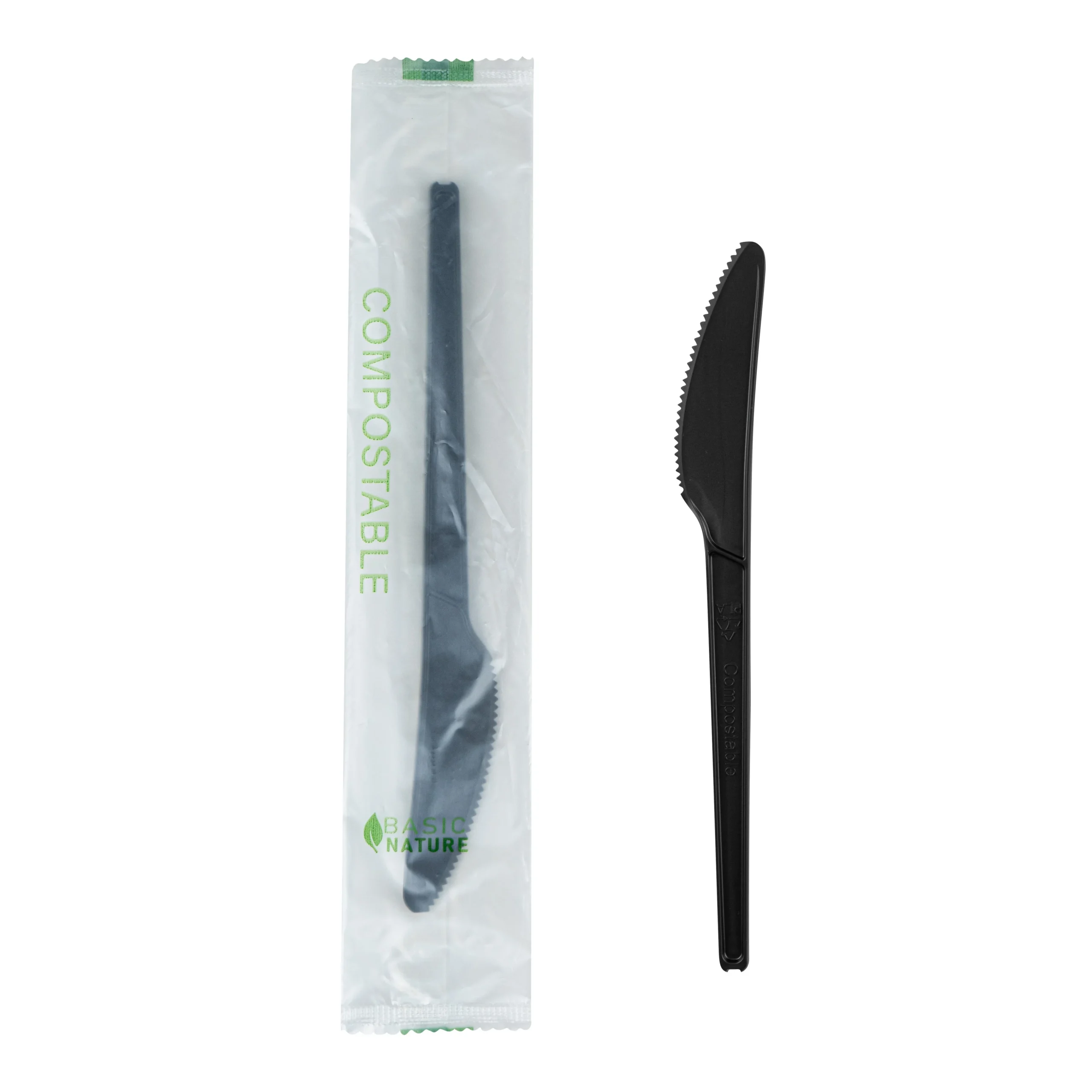 Knives, Basic Nature, Plastic, Black, 6.5 Inch, CPLA, Heat-Resistant,250 - 1 EACH