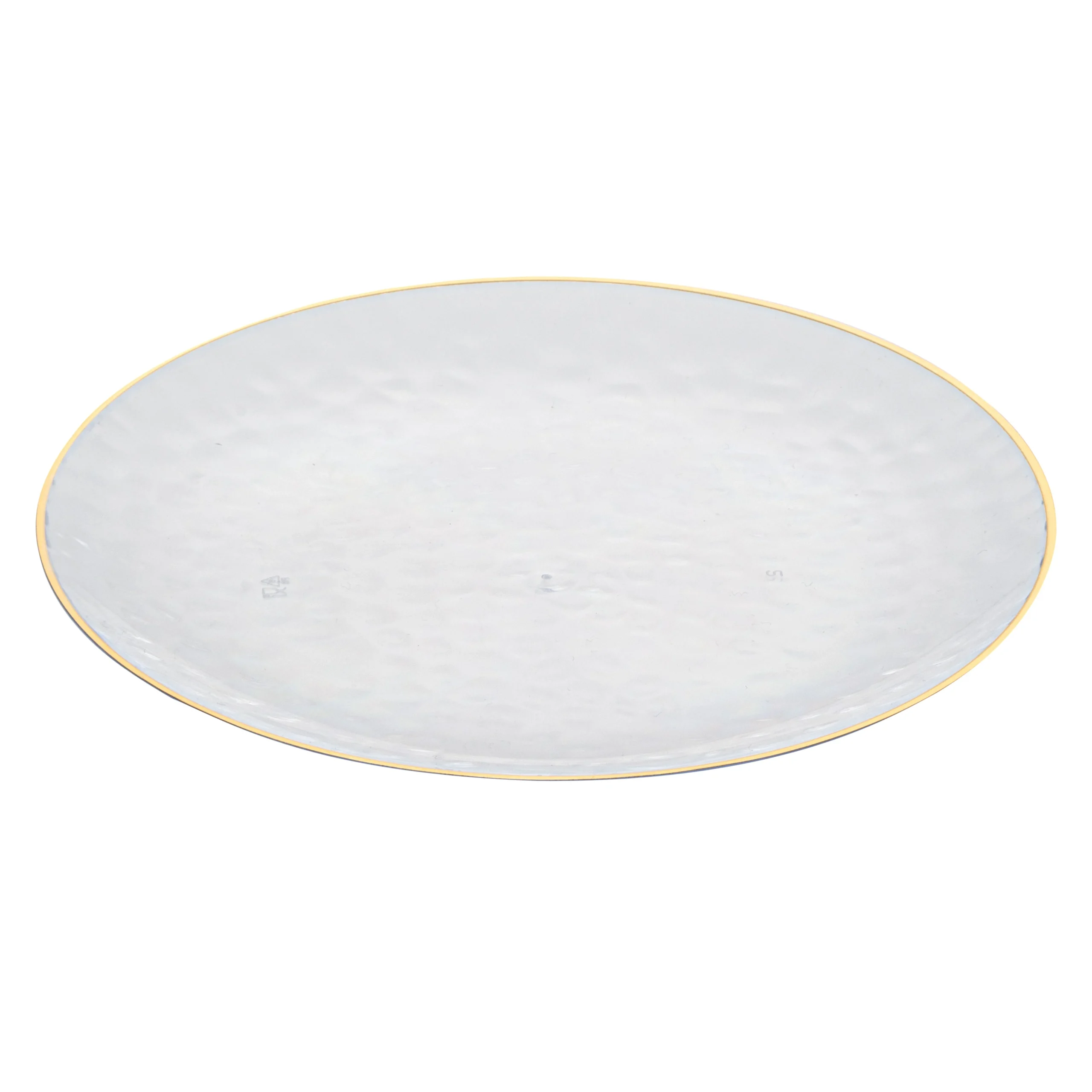Plates, Moderna 7.5 x 0.5 Inch, Plastic, Clear with Gold-Rim, Round,200 - 1 EACH