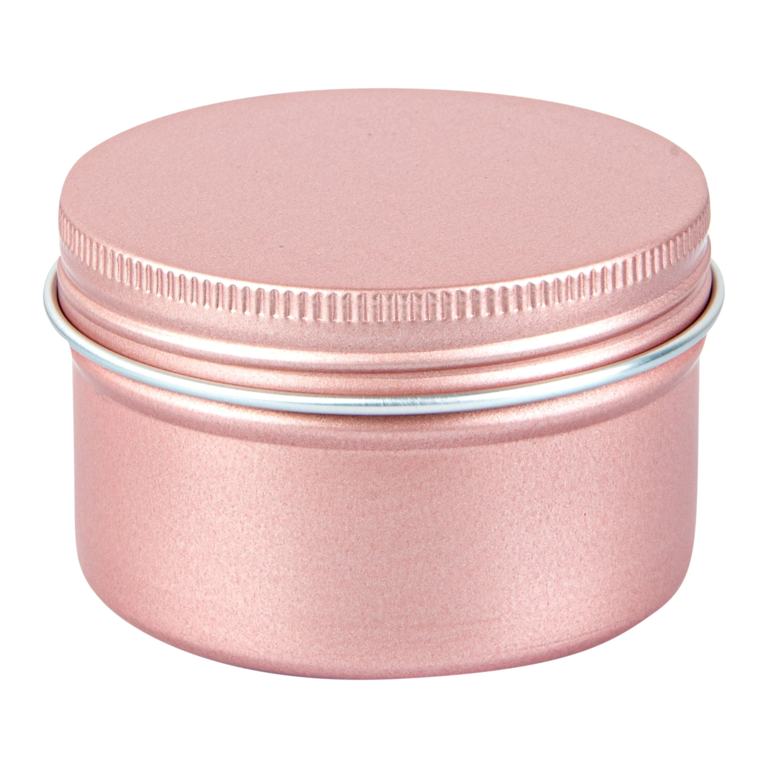 Containers, RW Base 4 Ounce, Tin, Rose Gold, Round, with Screw Lid,100 - 1 EACH
