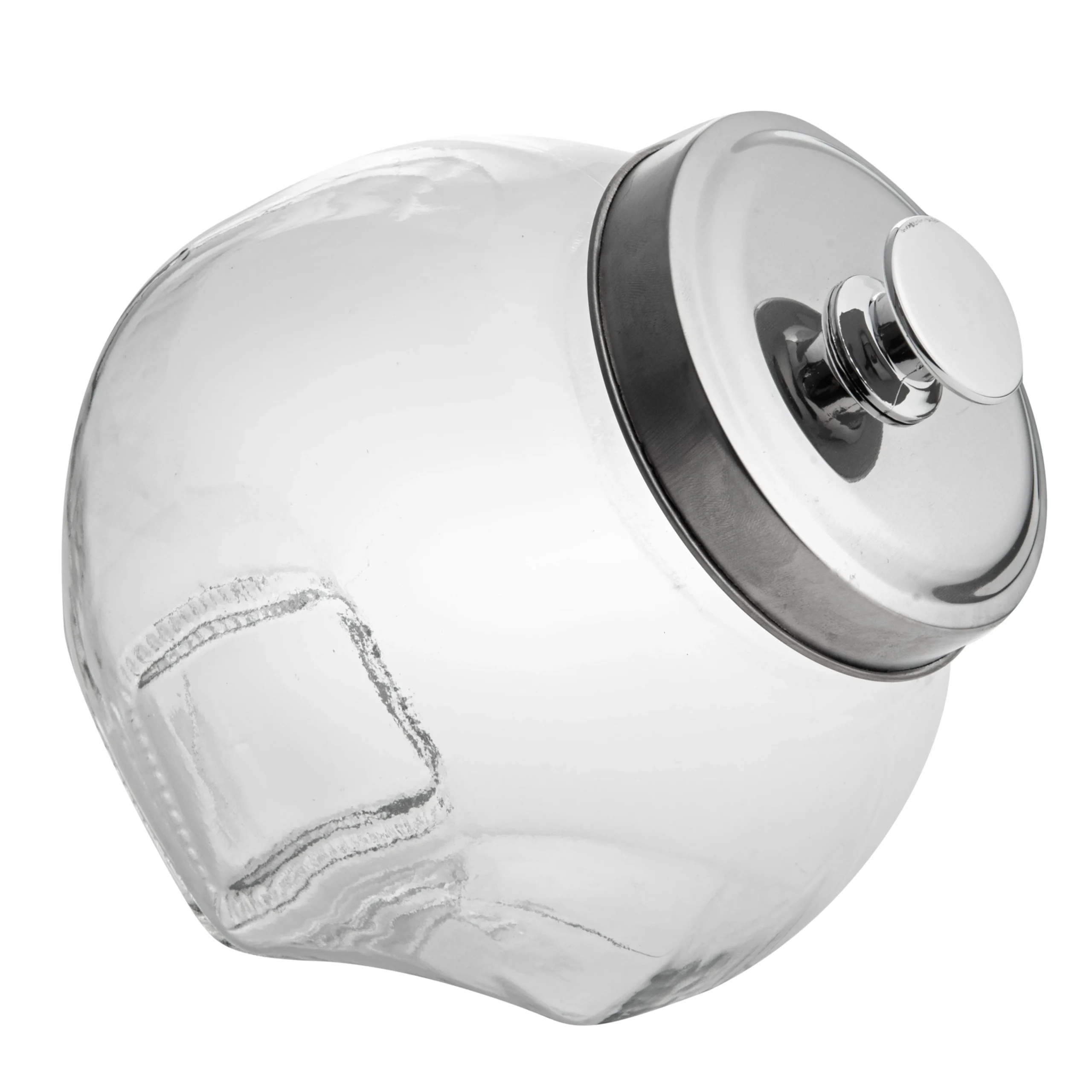 Jar, Penny, Vetri 0.3 Gallon, Glass, with Chrome Lid, 3.5 x 3.5 x 6.25 Inch,1 - 1 EACH