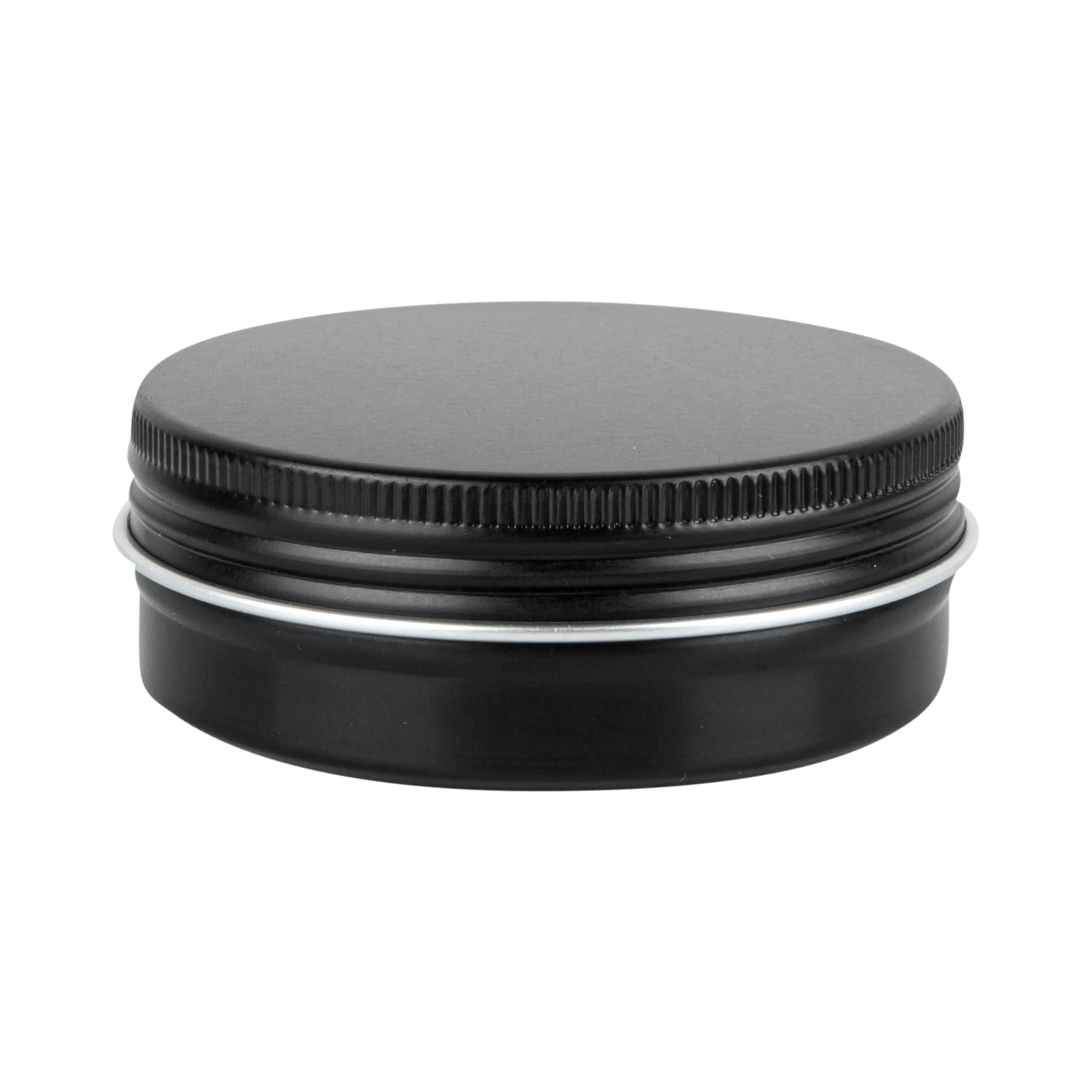 Containers, RW Base 2 Ounce, Tin, Black, Round, with Screw Lid,10 - 1 EACH